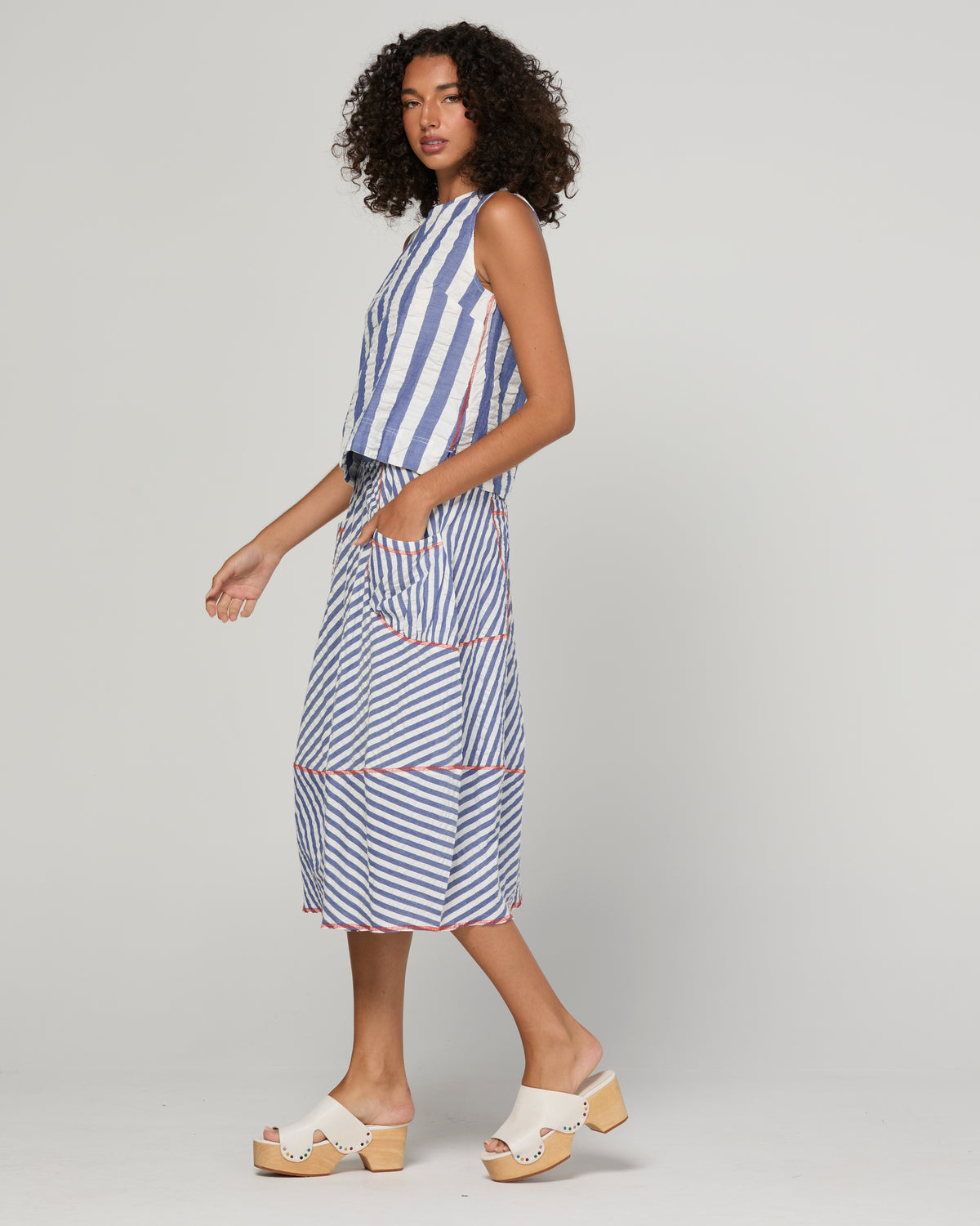 Boom Shankar Guru Skirt - Ocean Stripe