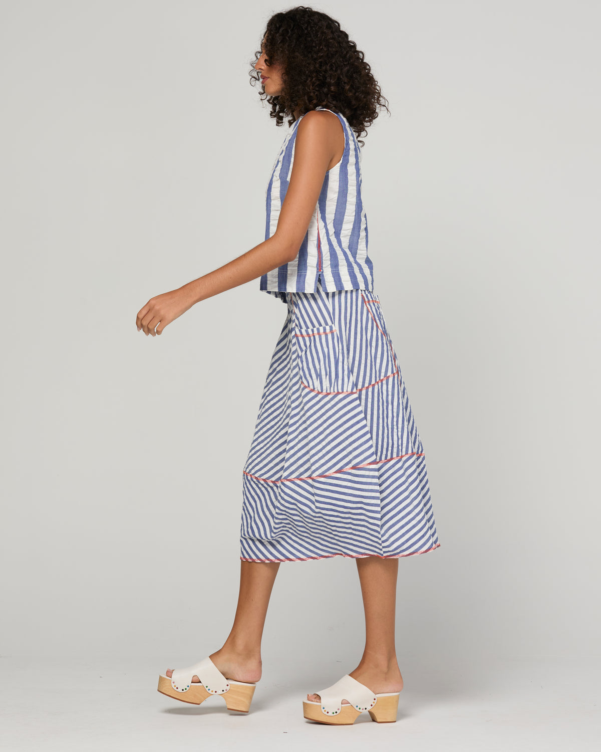 Boom Shankar Guru Skirt - Ocean Stripe
