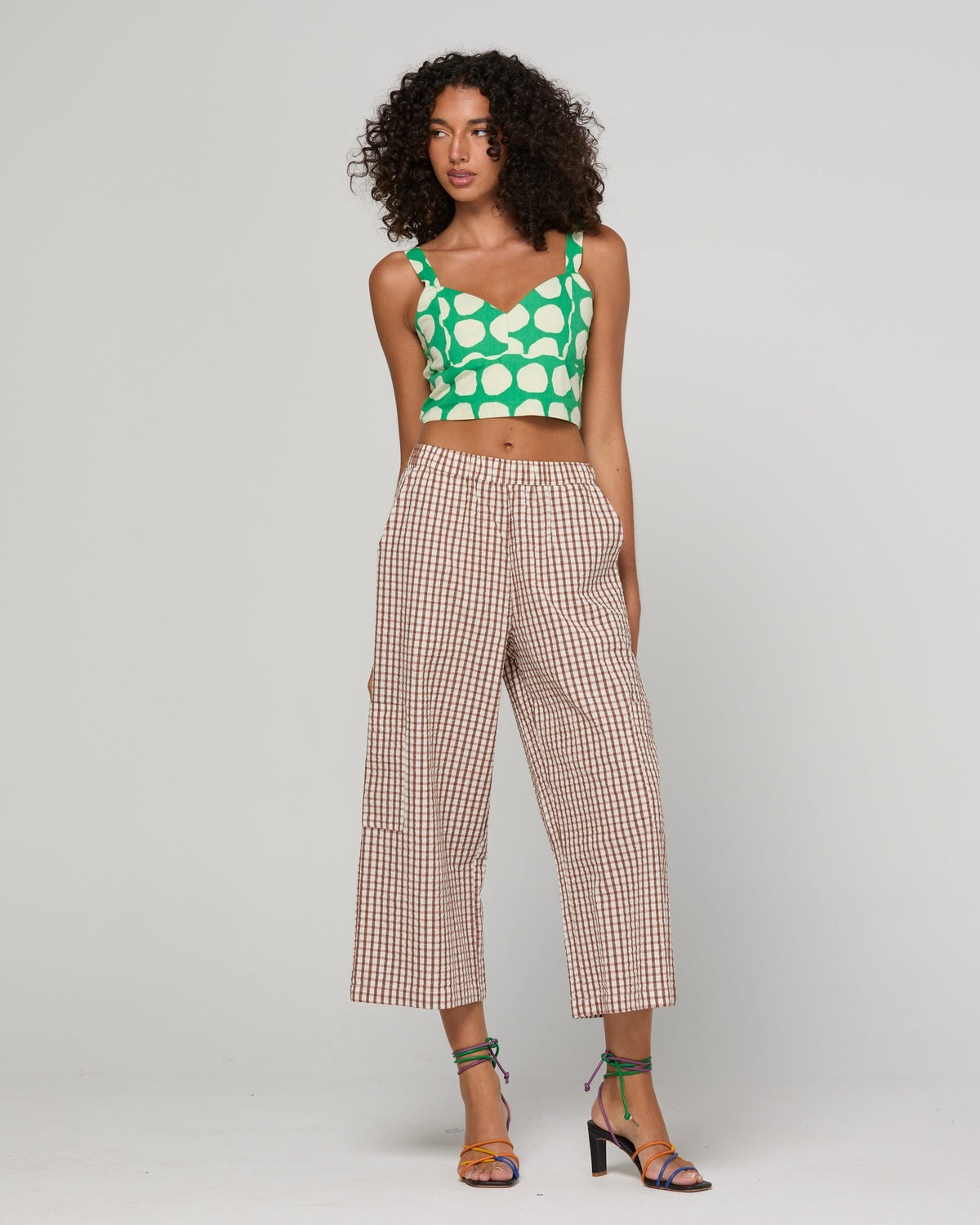 Boom Shankar Evelina Pant - Cocoa Gingham