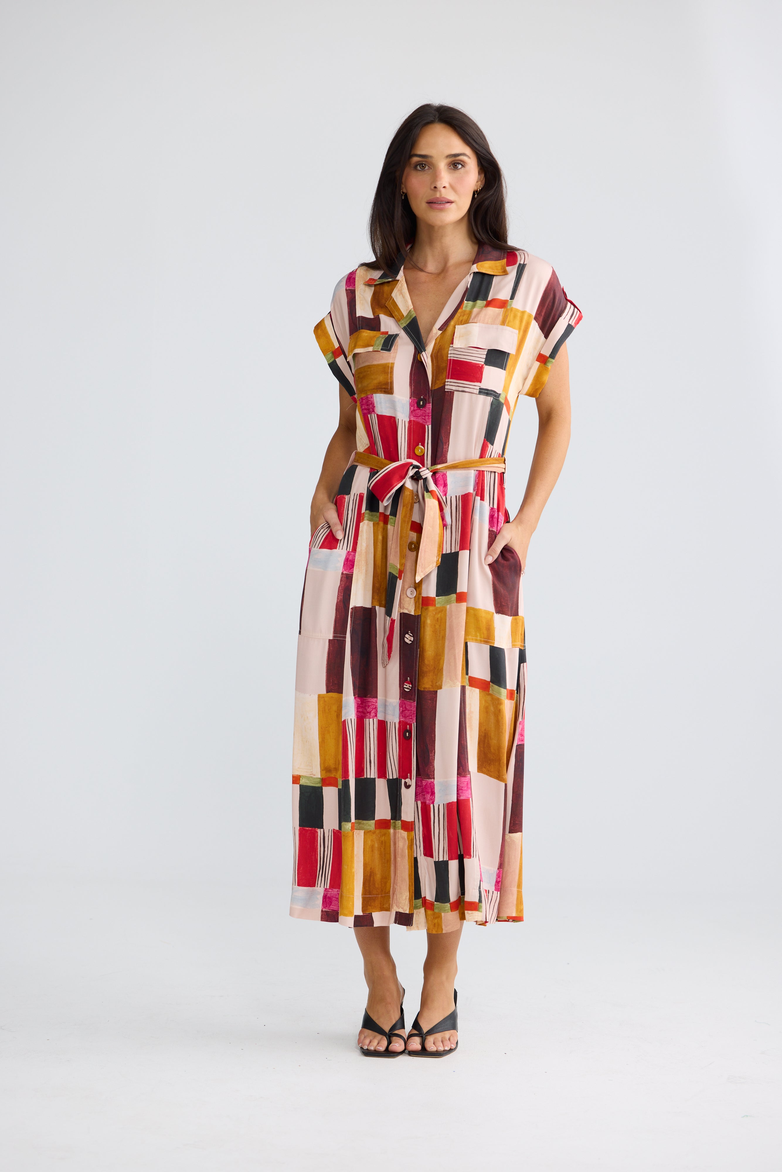 Brave & True Portia Dress - Painterly Geo