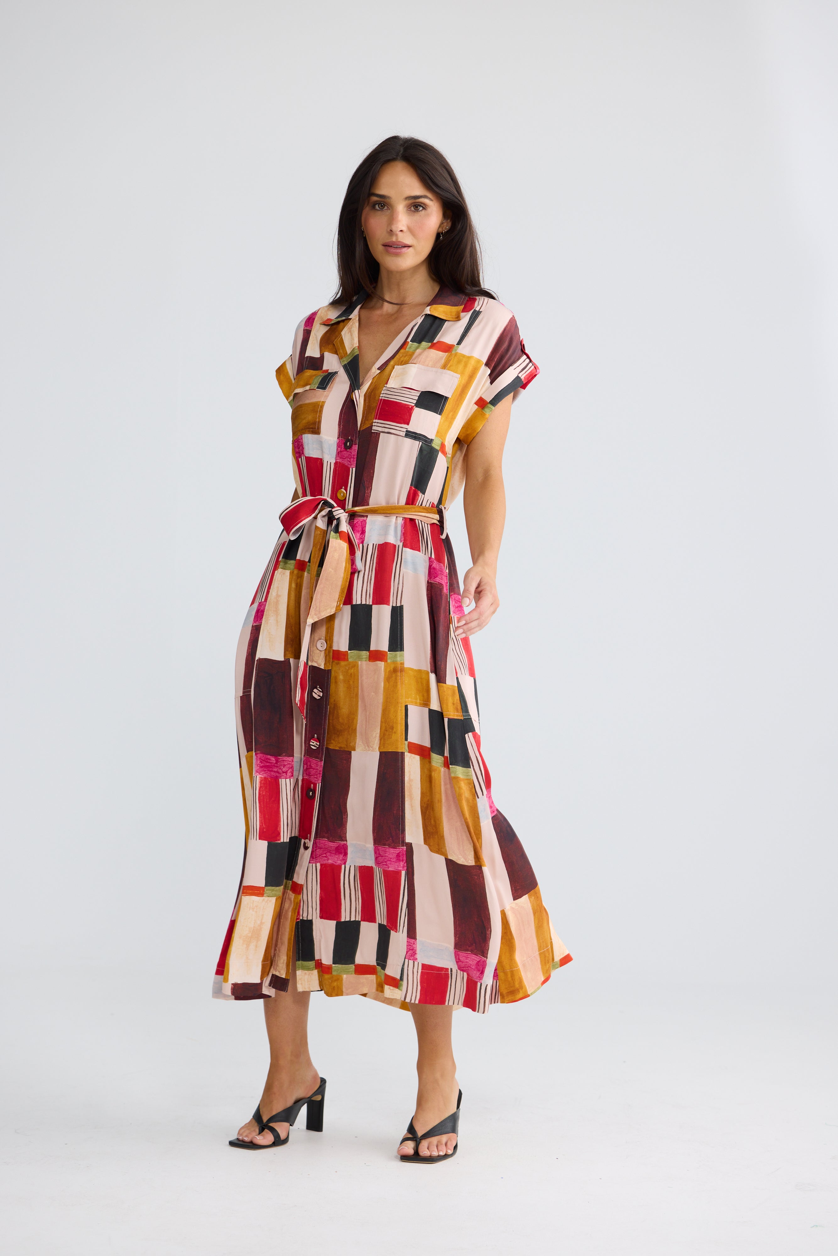 Brave & True Portia Dress - Painterly Geo