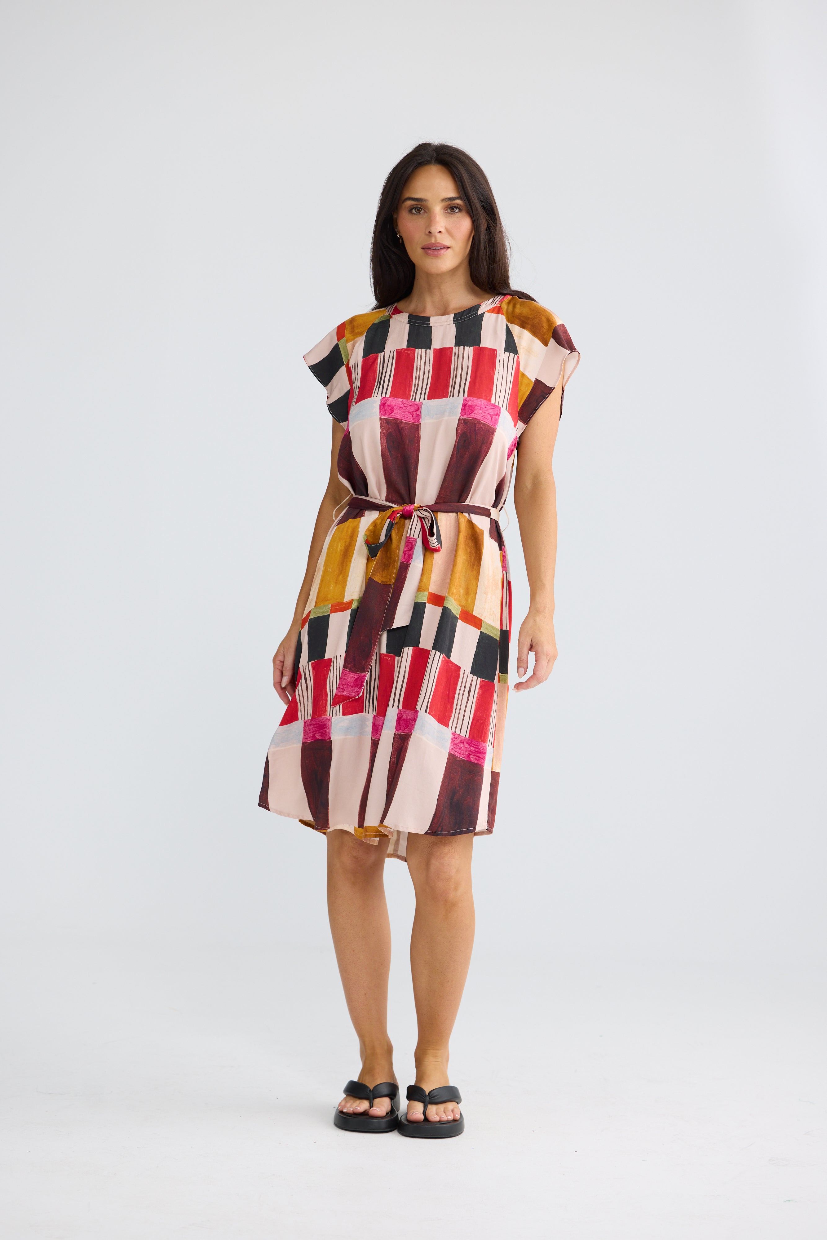 Brave & True Boulevard Short Dress - Painterly Geo
