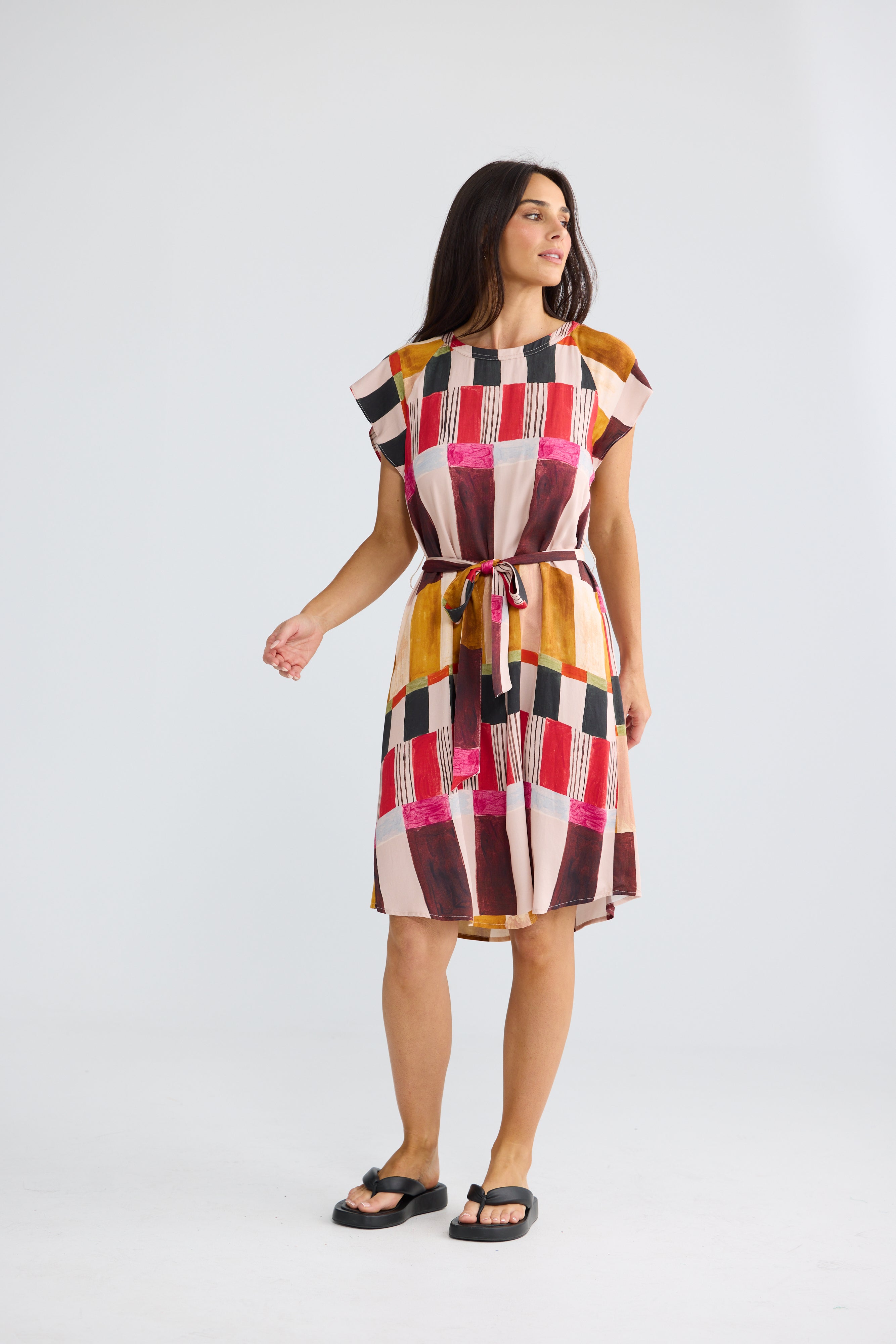 Brave & True Boulevard Short Dress - Painterly Geo