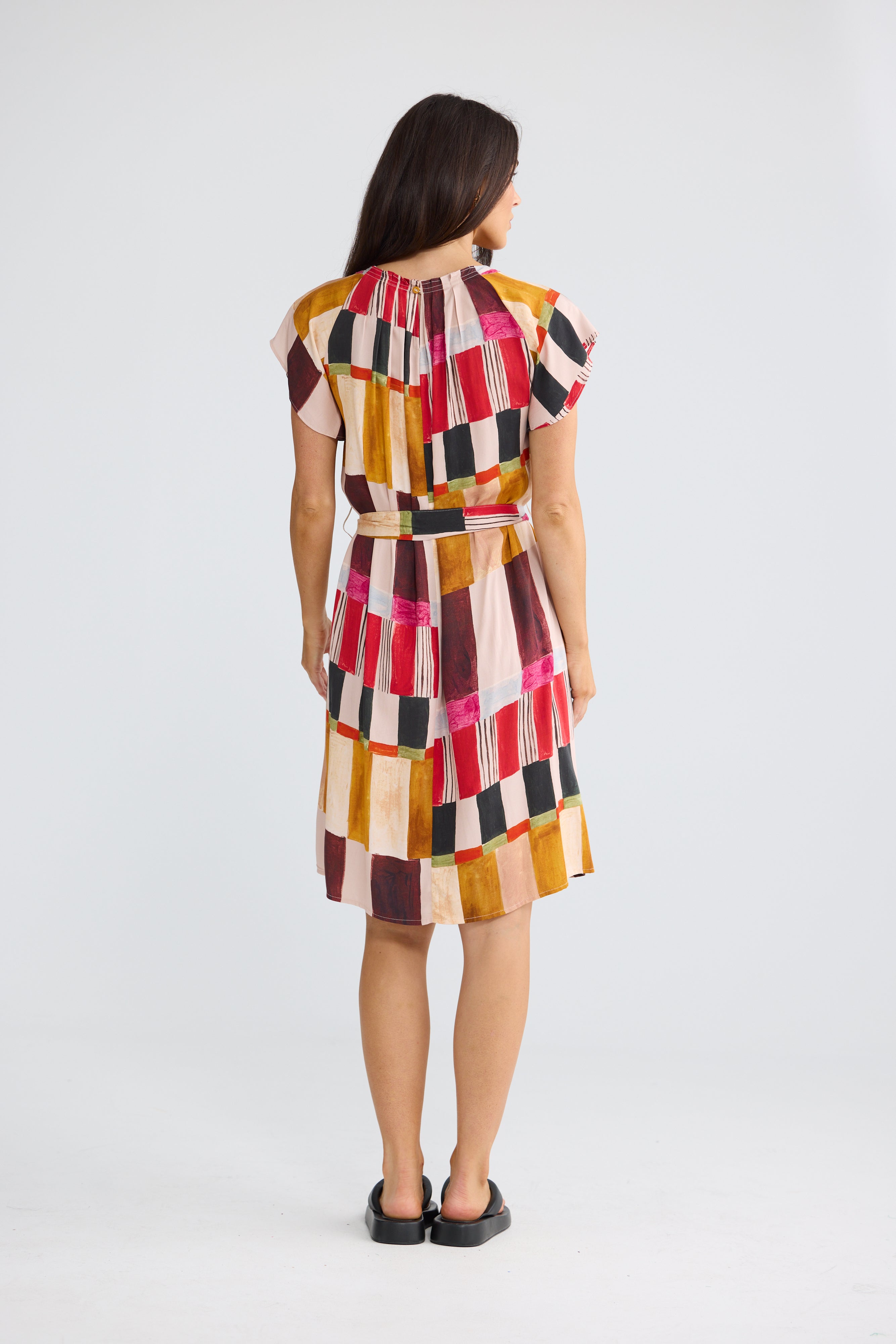 Brave & True Boulevard Short Dress - Painterly Geo