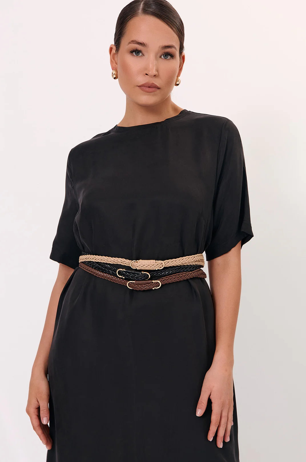 Adorne Plaited Thin Waist Belt