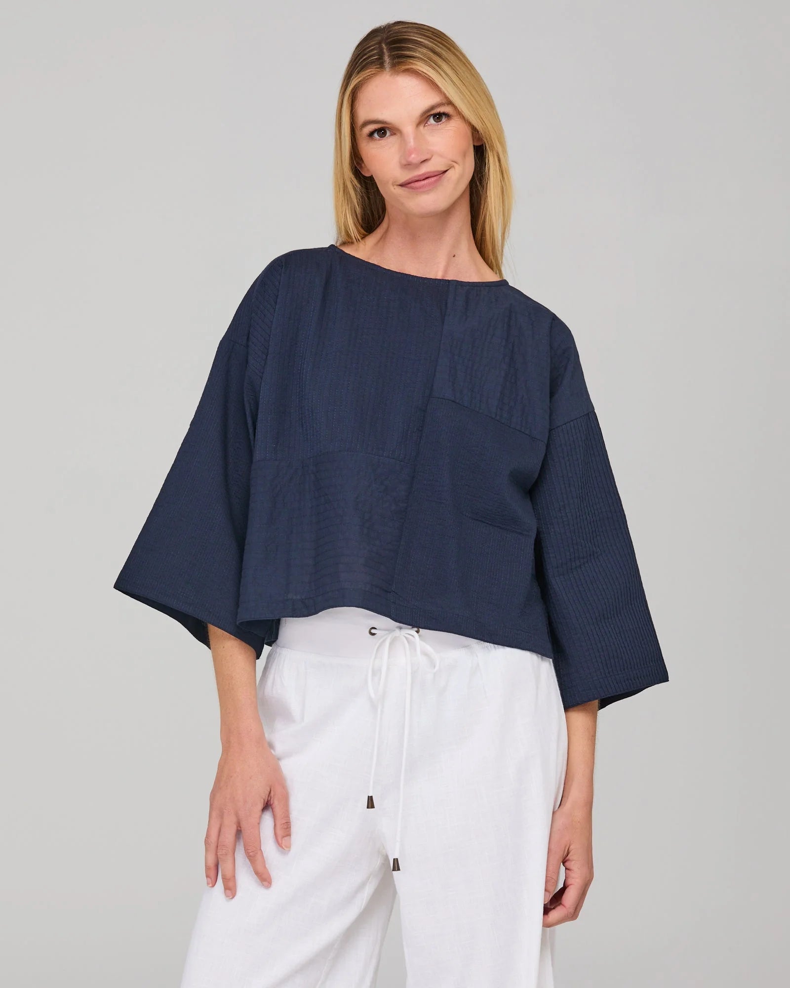 Boom Shankar Dimple Top - Navy