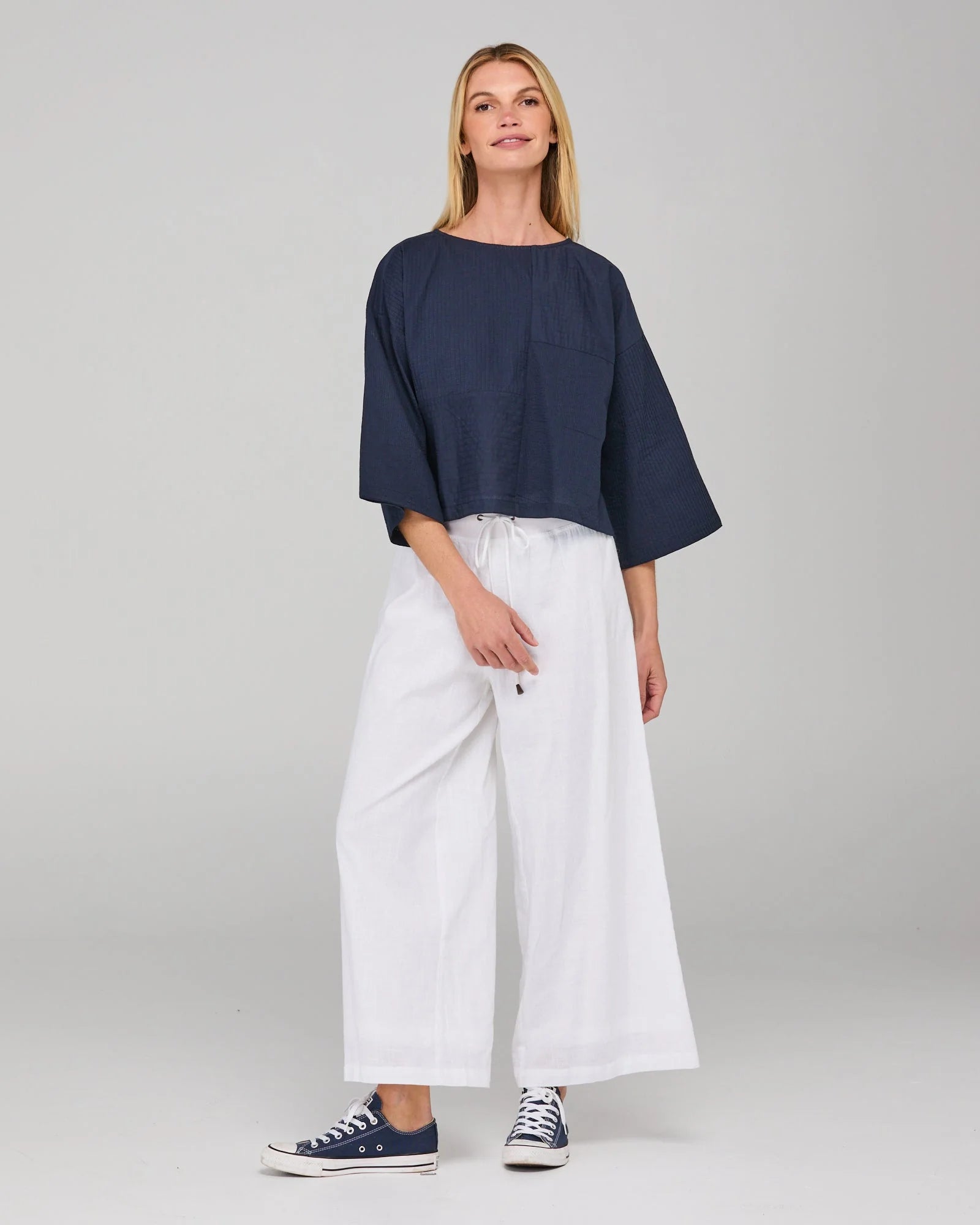 Boom Shankar Dimple Top - Navy