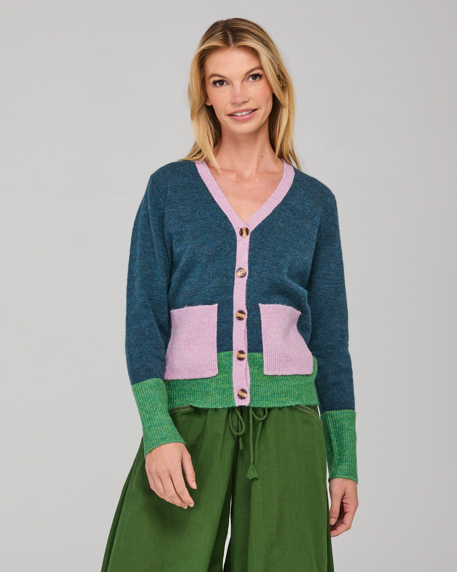 Boom Shankar Poet Cardigan - Blue Multi