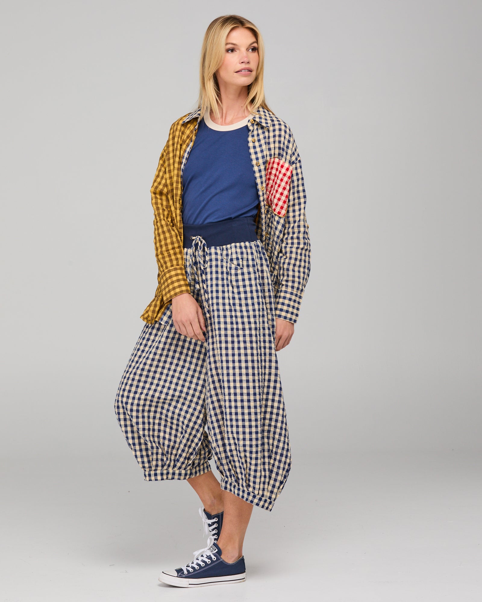 Boom Shankar Guru Pant - Navy Seersucker