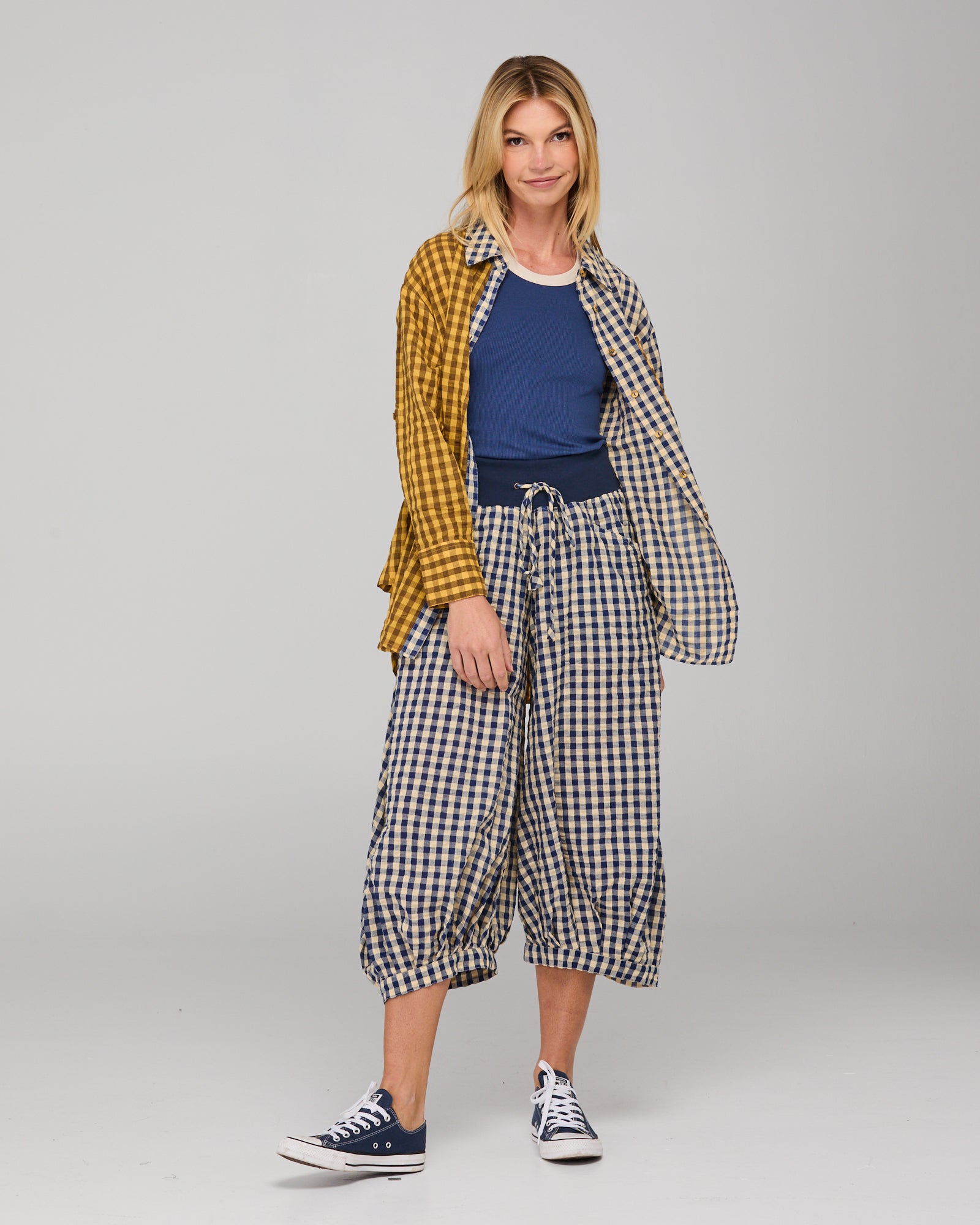 Boom Shankar Guru Pant - Navy Seersucker