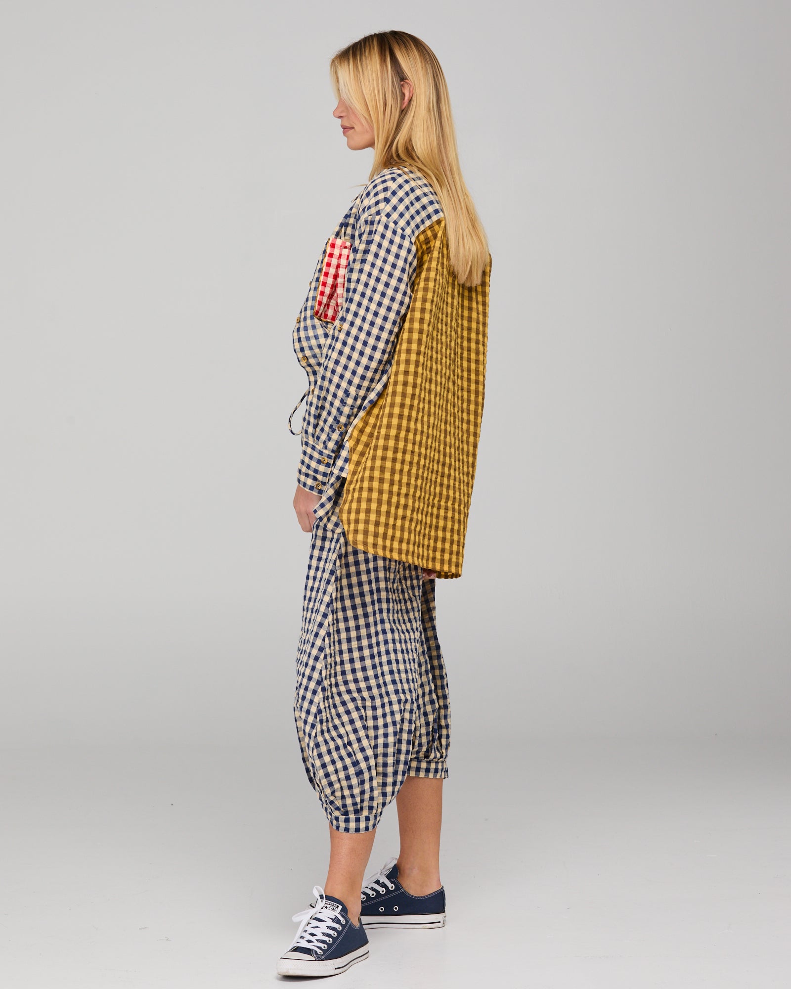 Boom Shankar Guru Pant - Navy Seersucker