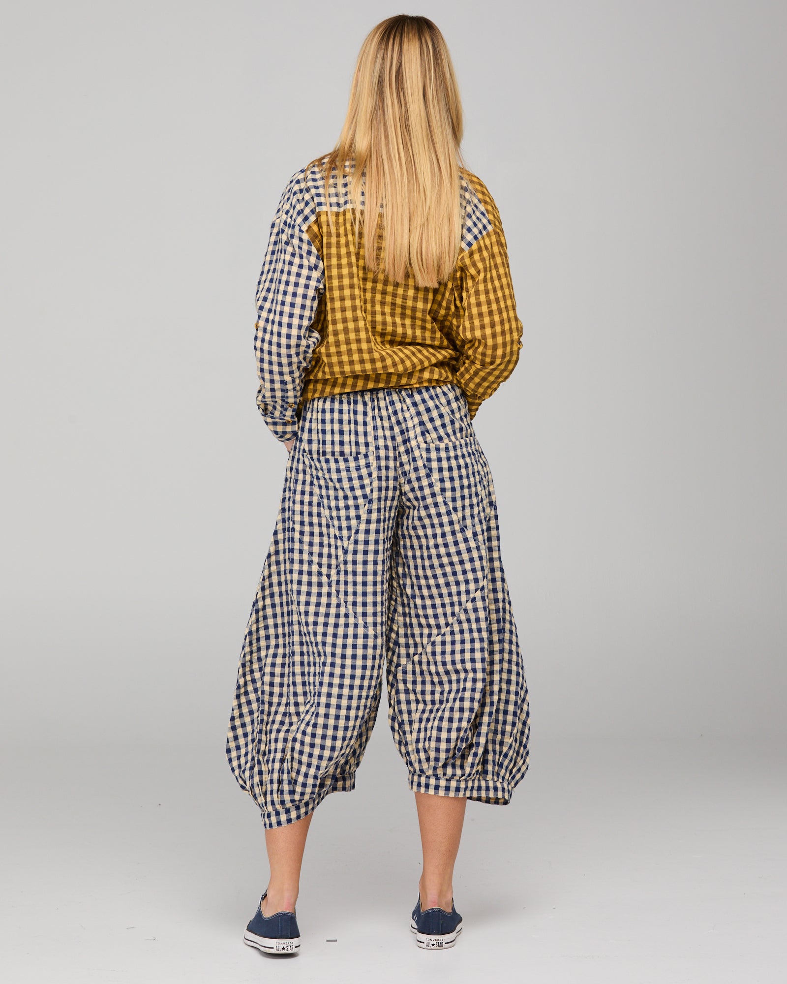 Boom Shankar Guru Pant - Navy Seersucker