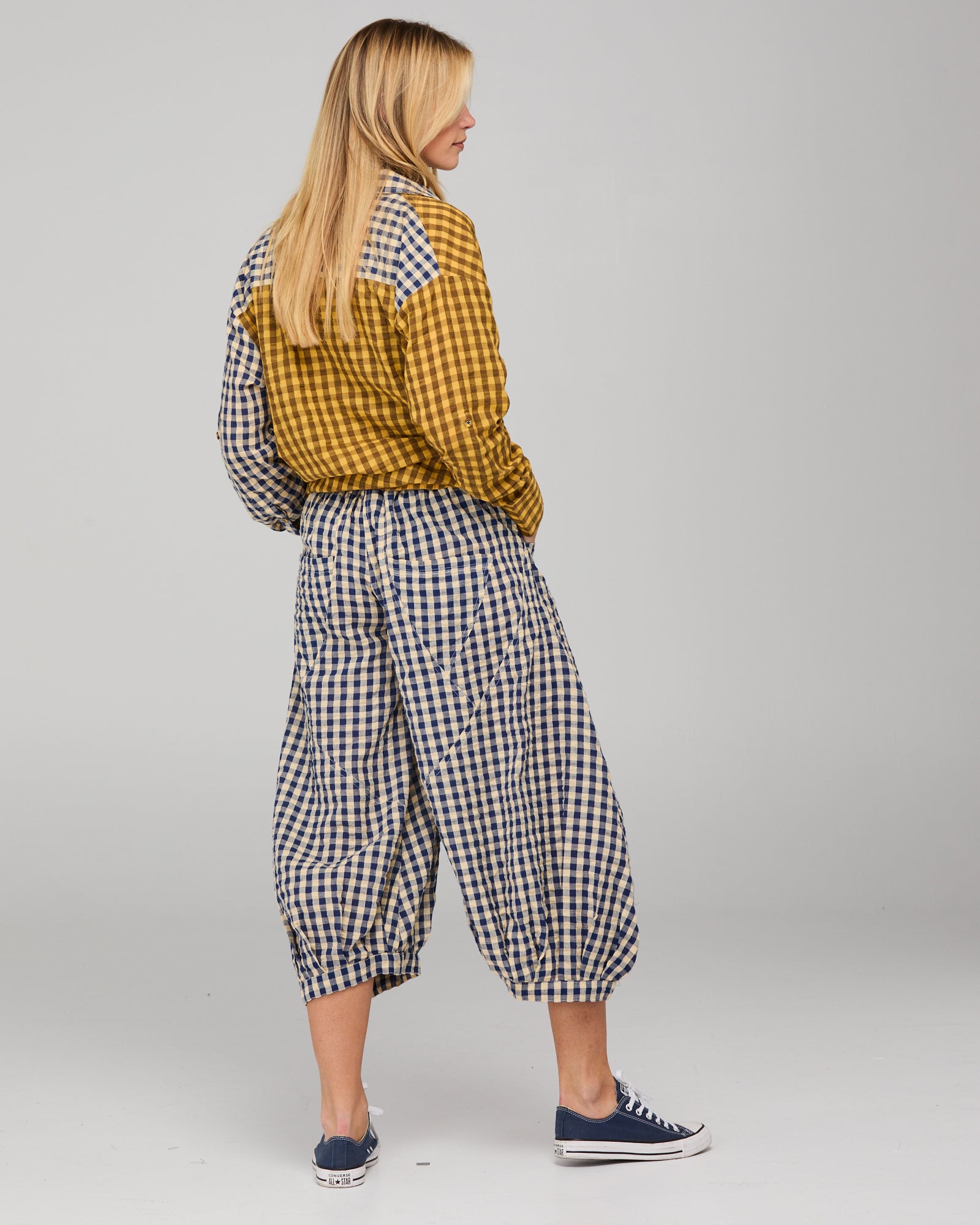 Boom Shankar Guru Pant - Navy Seersucker