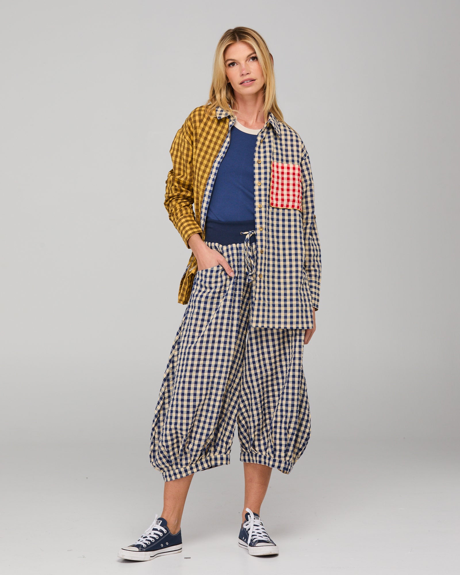 Boom Shankar Guru Pant - Navy Seersucker