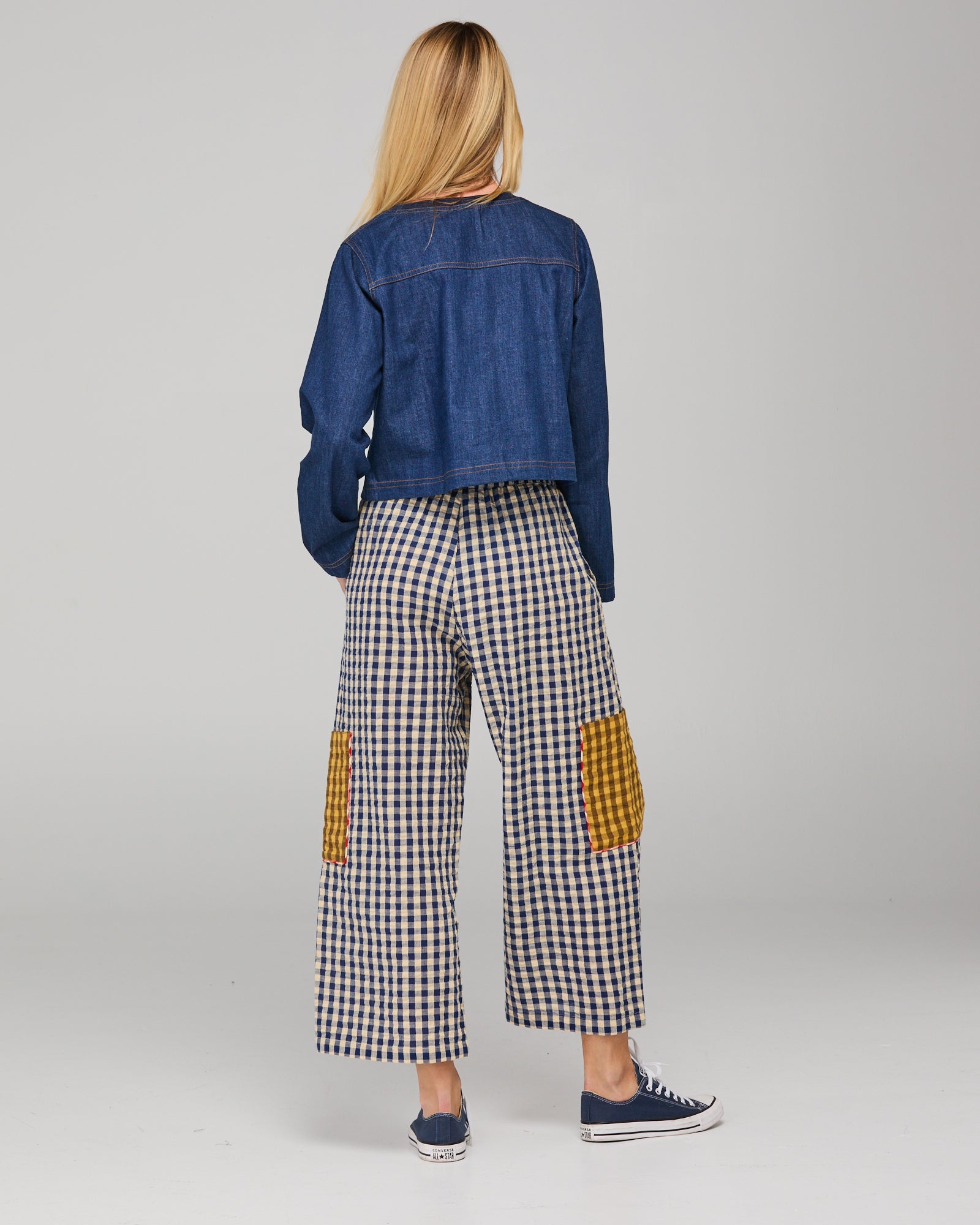 Boom Shankar Evelina Pant - Navy Seersucker