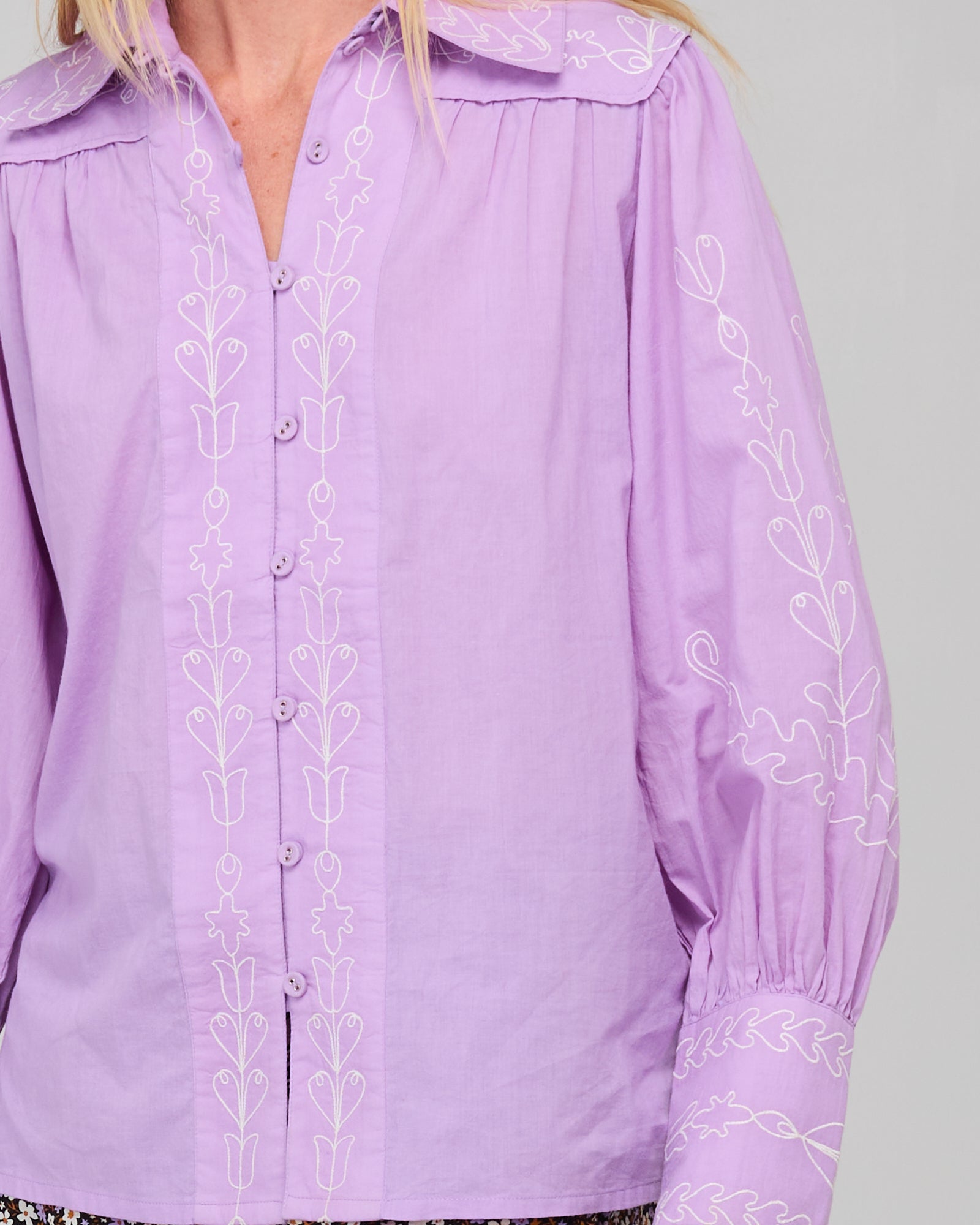 Boom Shankar Yuna Shirt Embroidered - Purple