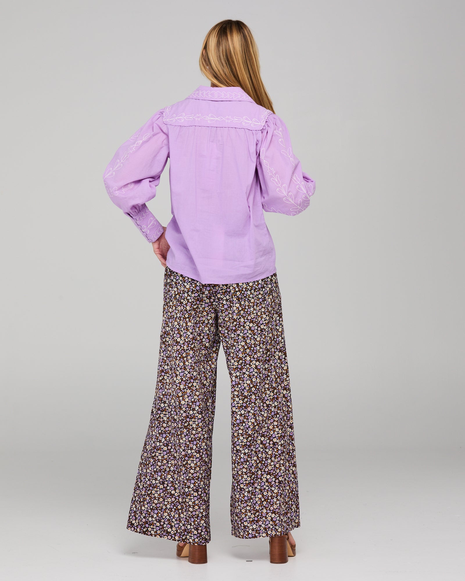 Boom Shankar Yuna Shirt Embroidered - Purple
