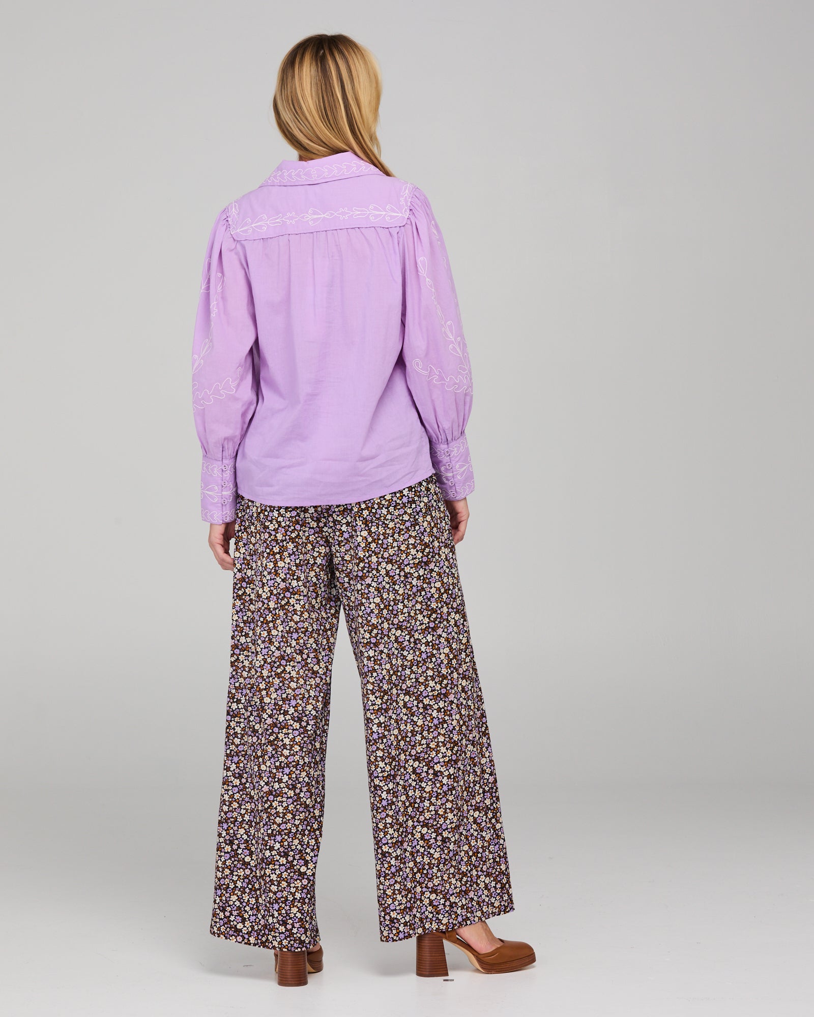 Boom Shankar Yuna Shirt Embroidered - Purple