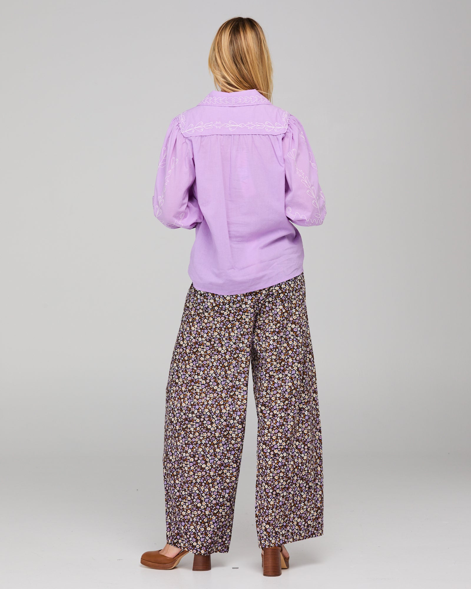 Boom Shankar Yuna Shirt Embroidered - Purple