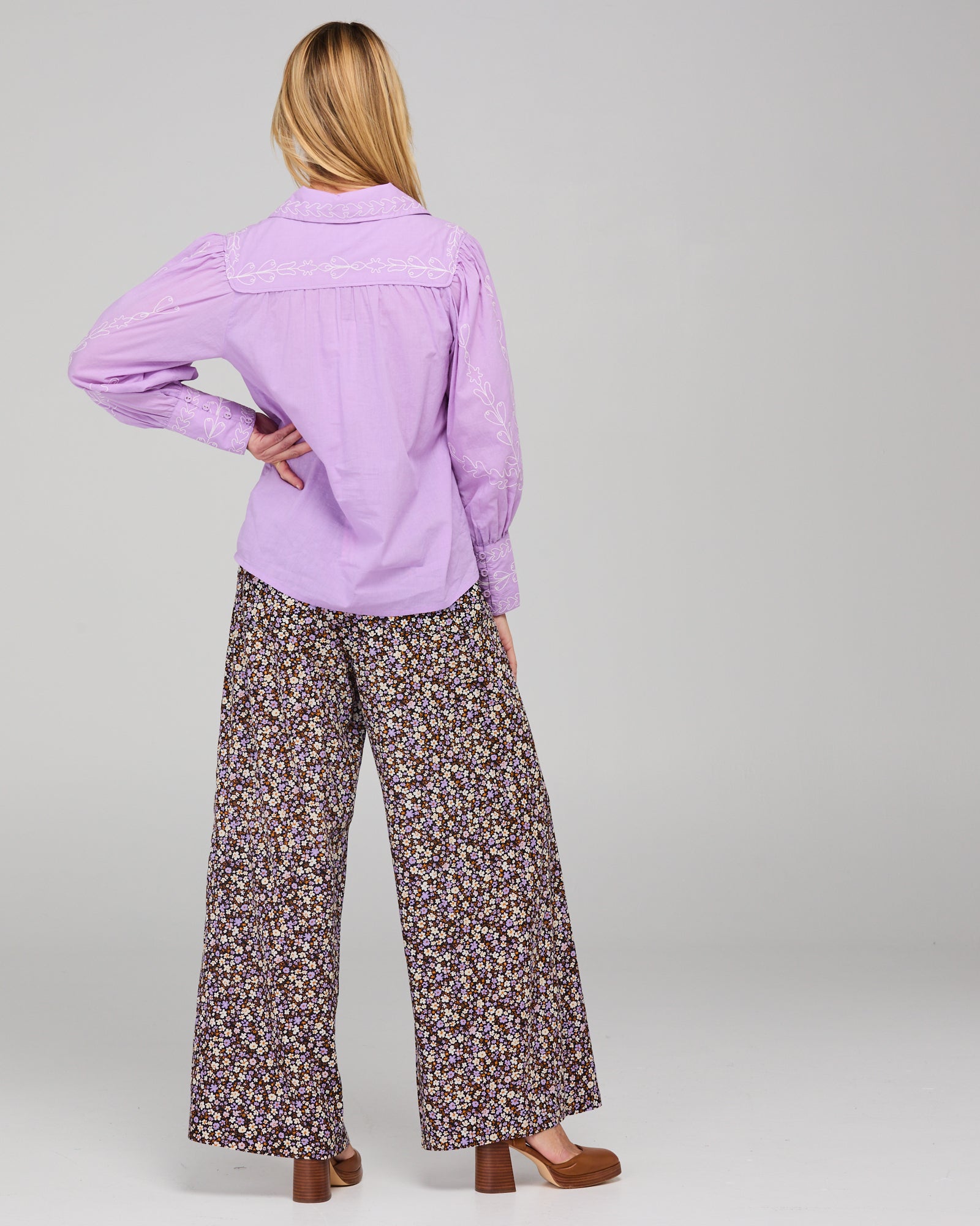 Boom Shankar Yuna Shirt Embroidered - Purple