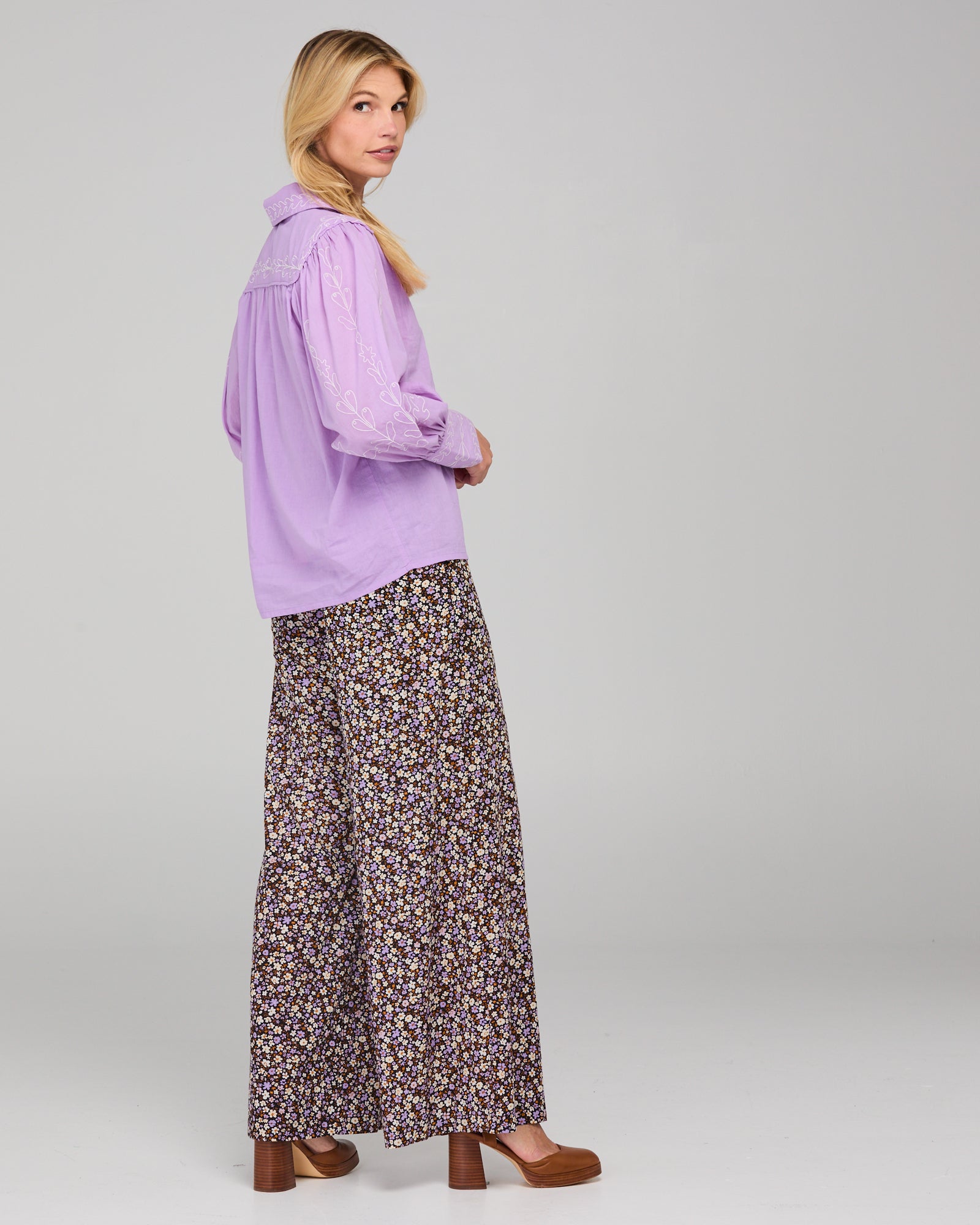 Boom Shankar Yuna Shirt Embroidered - Purple