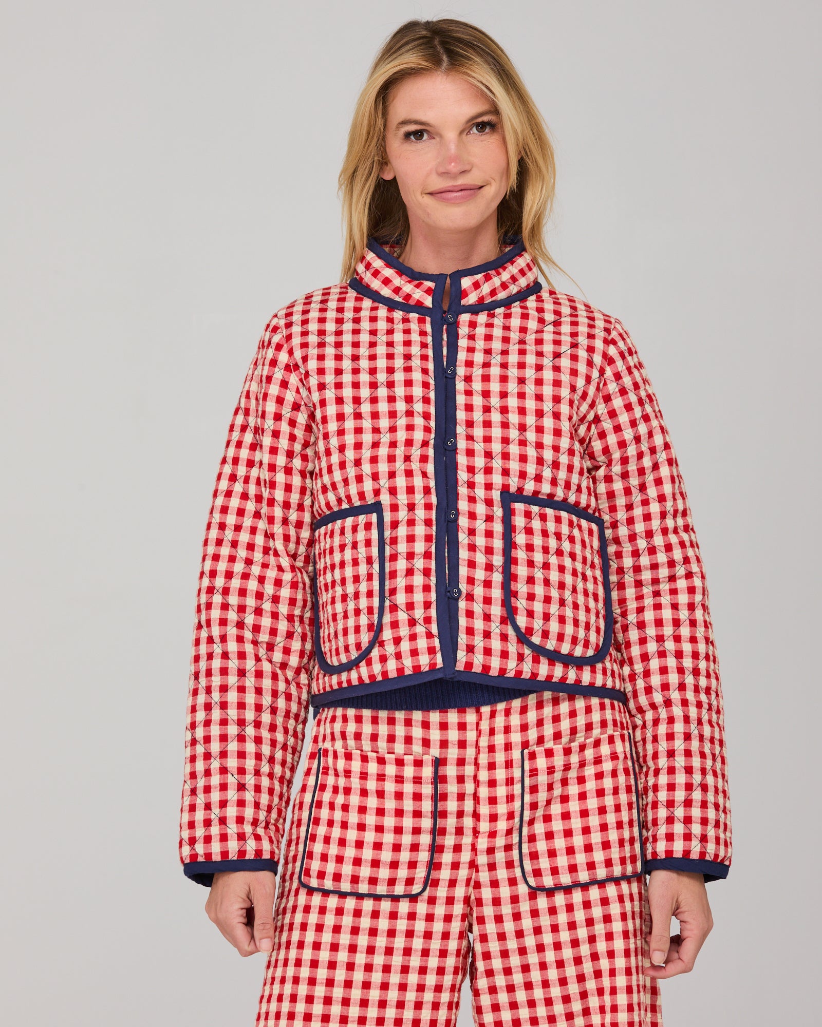 Boom Shankar Mizuki Jacket - Red Seersucker