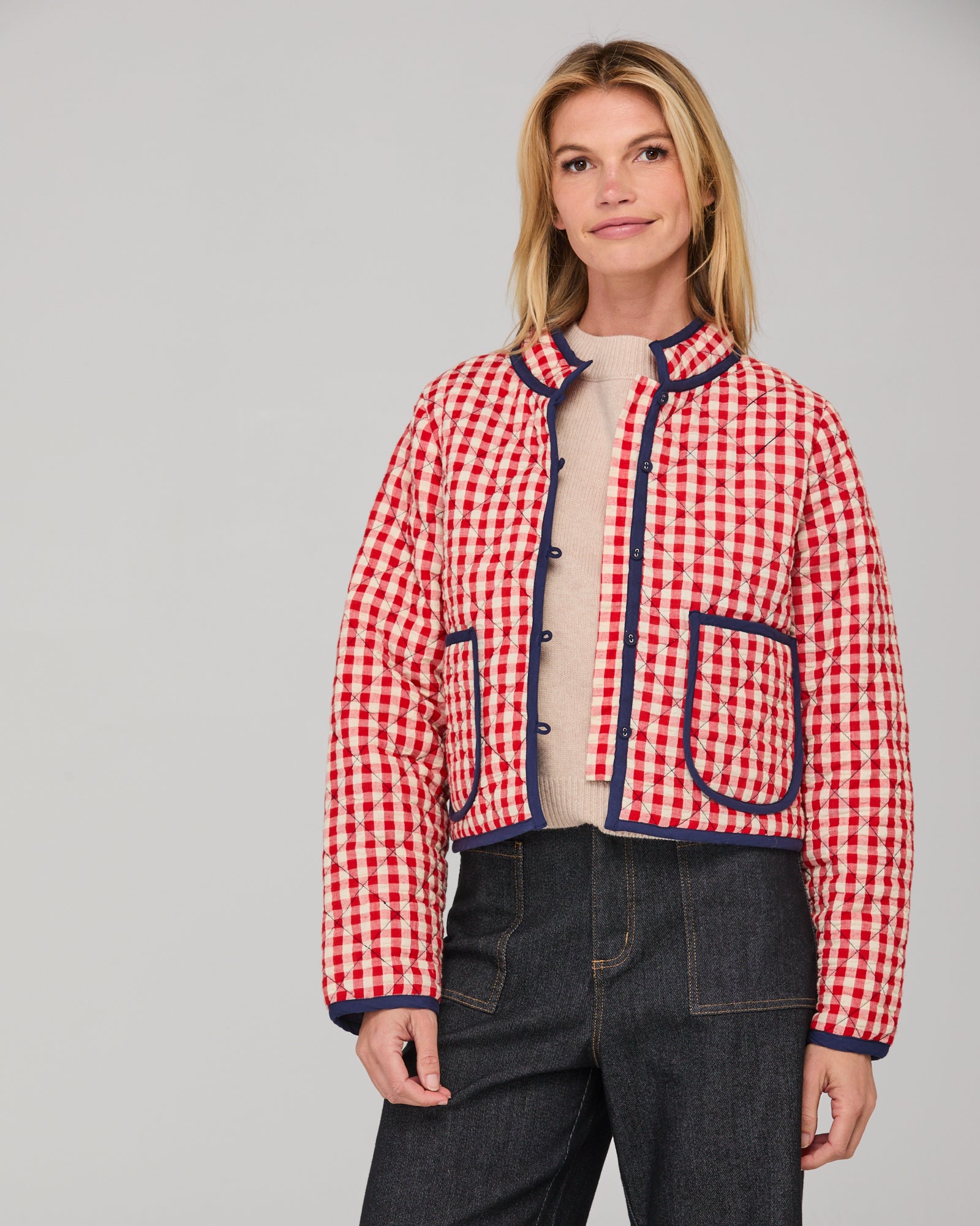 Boom Shankar Mizuki Jacket - Red Seersucker