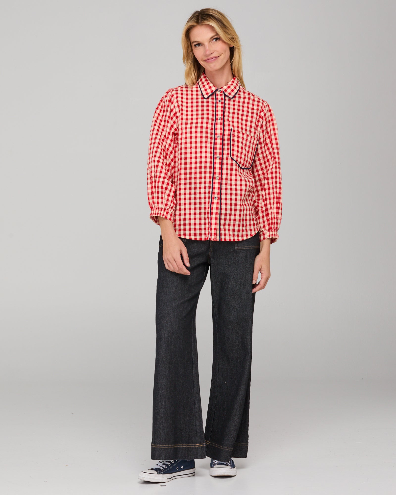Boom Shankar Mizuki Shirt - Red Seersucker