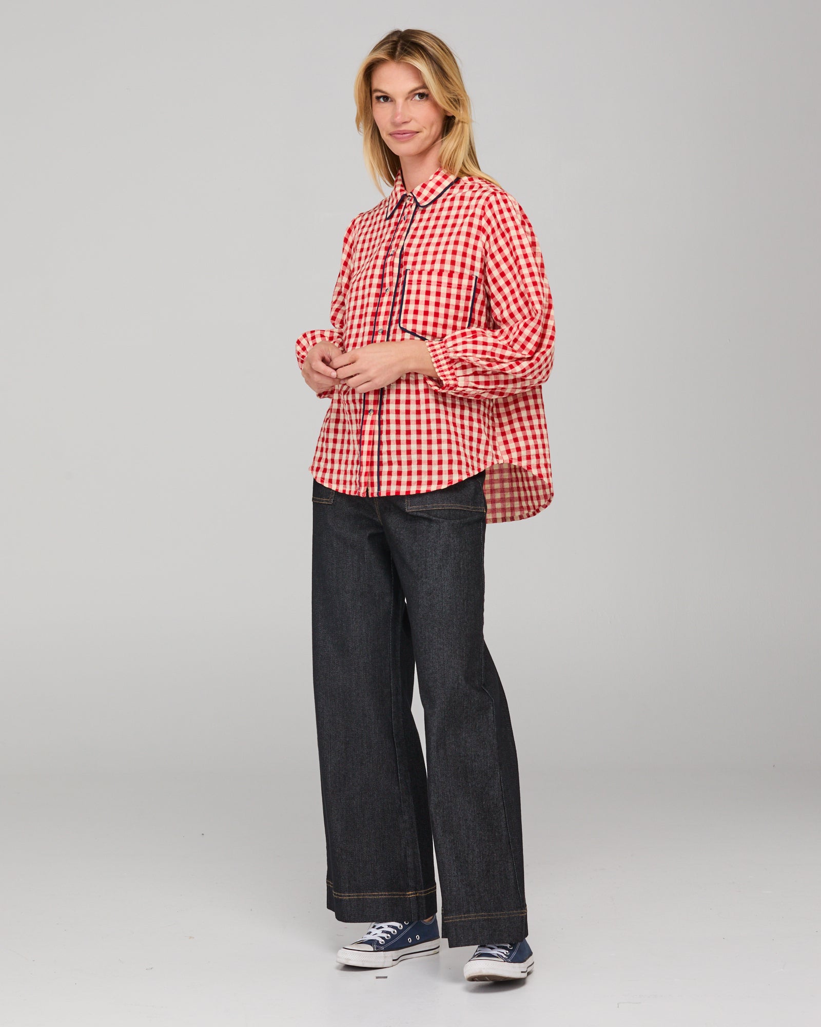 Boom Shankar Mizuki Shirt - Red Seersucker