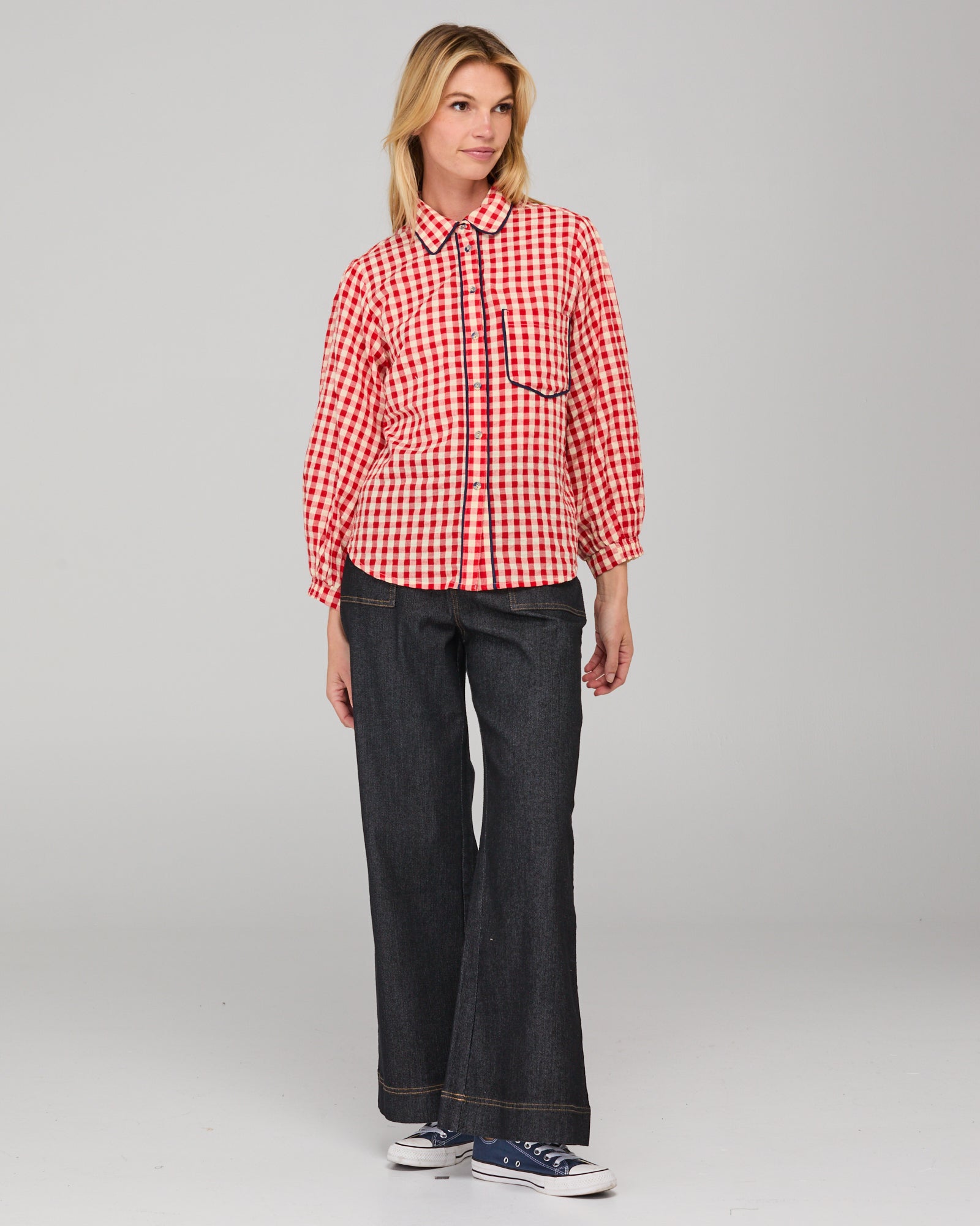 Boom Shankar Mizuki Shirt - Red Seersucker