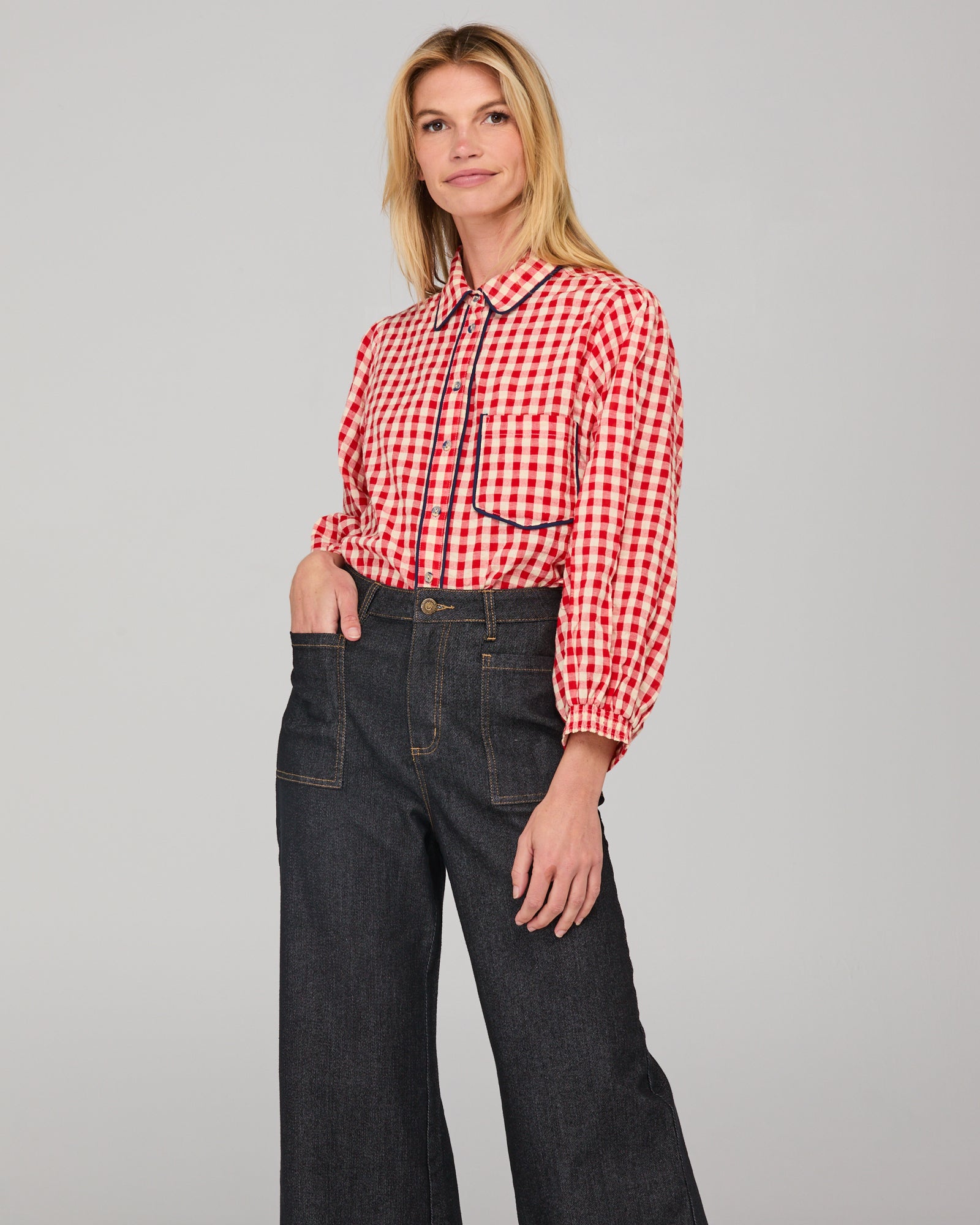 Boom Shankar Mizuki Shirt - Red Seersucker