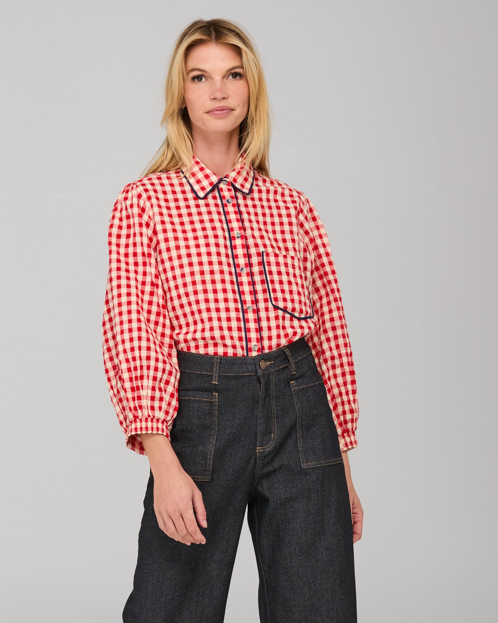 Boom Shankar Mizuki Shirt - Red Seersucker