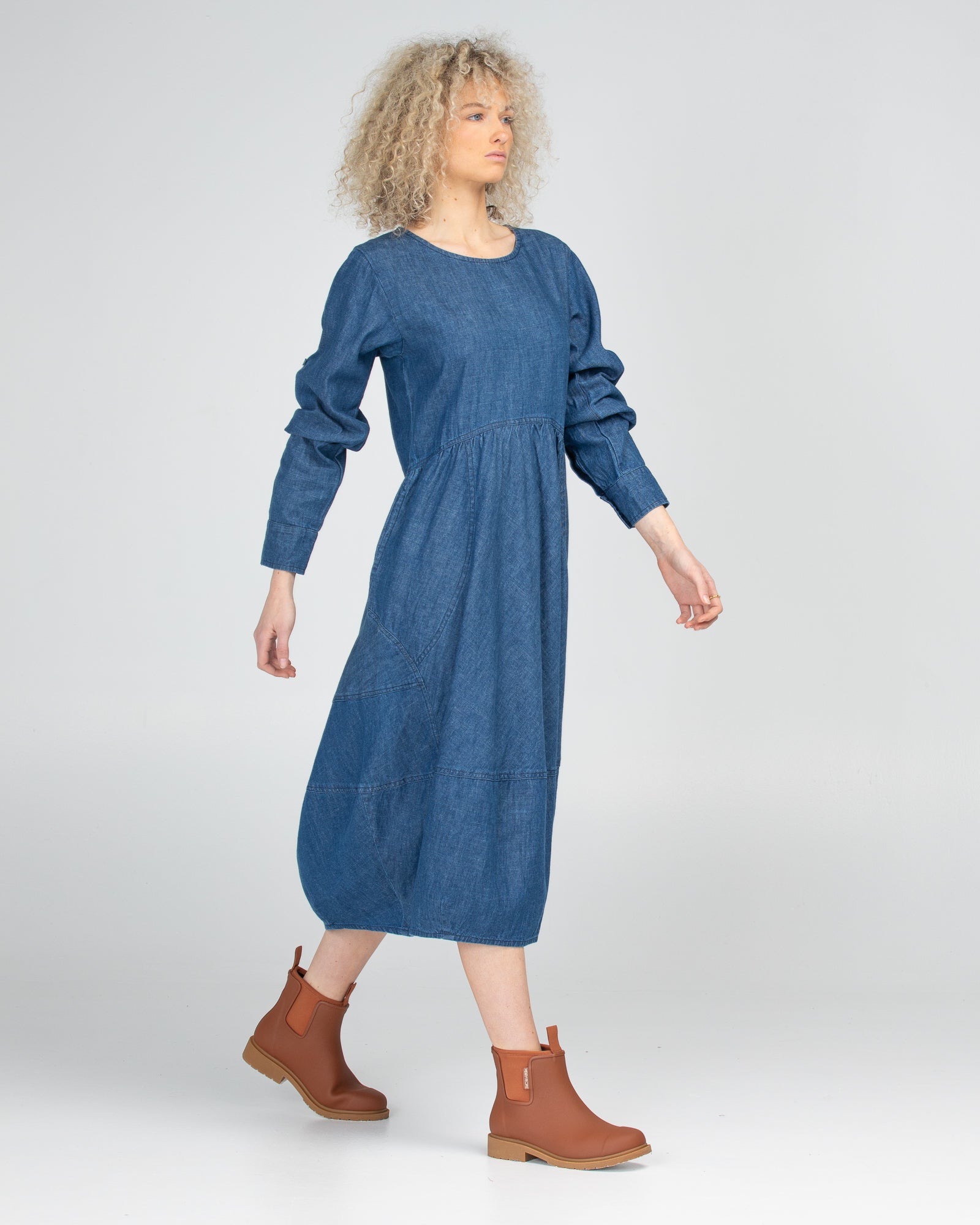 Boom Shankar Guru Dress - Mid Wash Denim