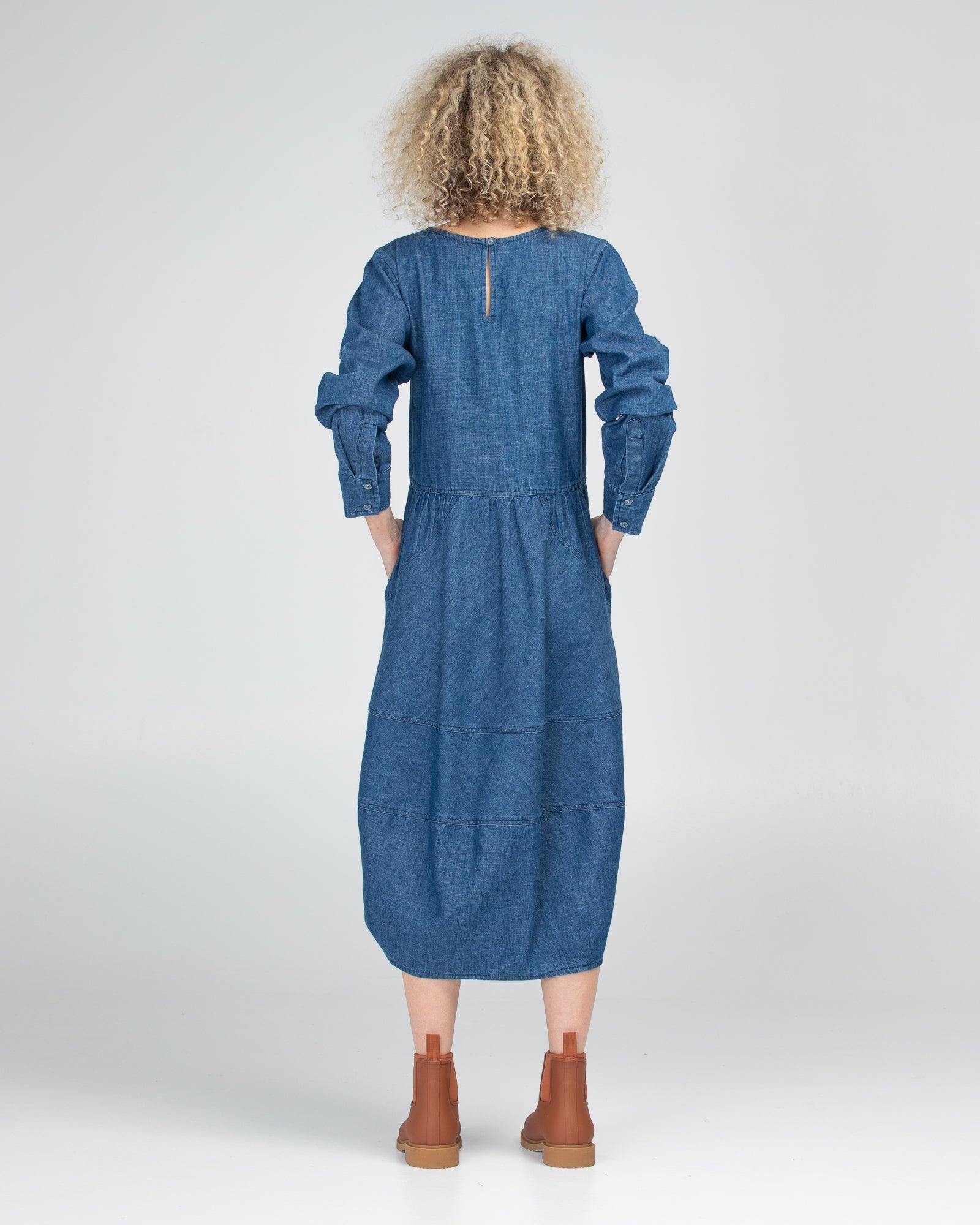 Boom Shankar Guru Dress - Mid Wash Denim
