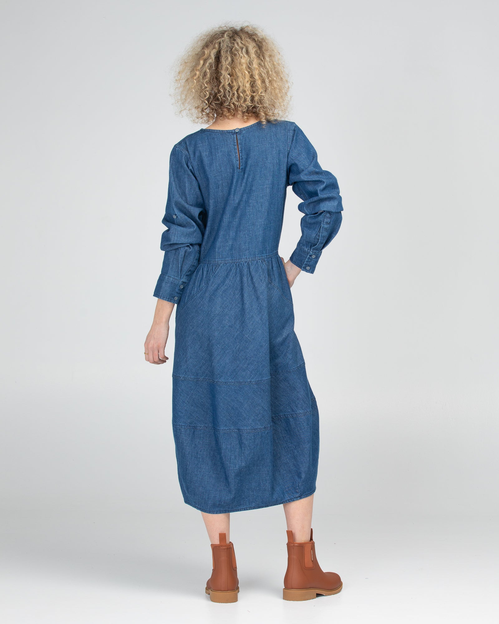 Boom Shankar Guru Dress - Mid Wash Denim