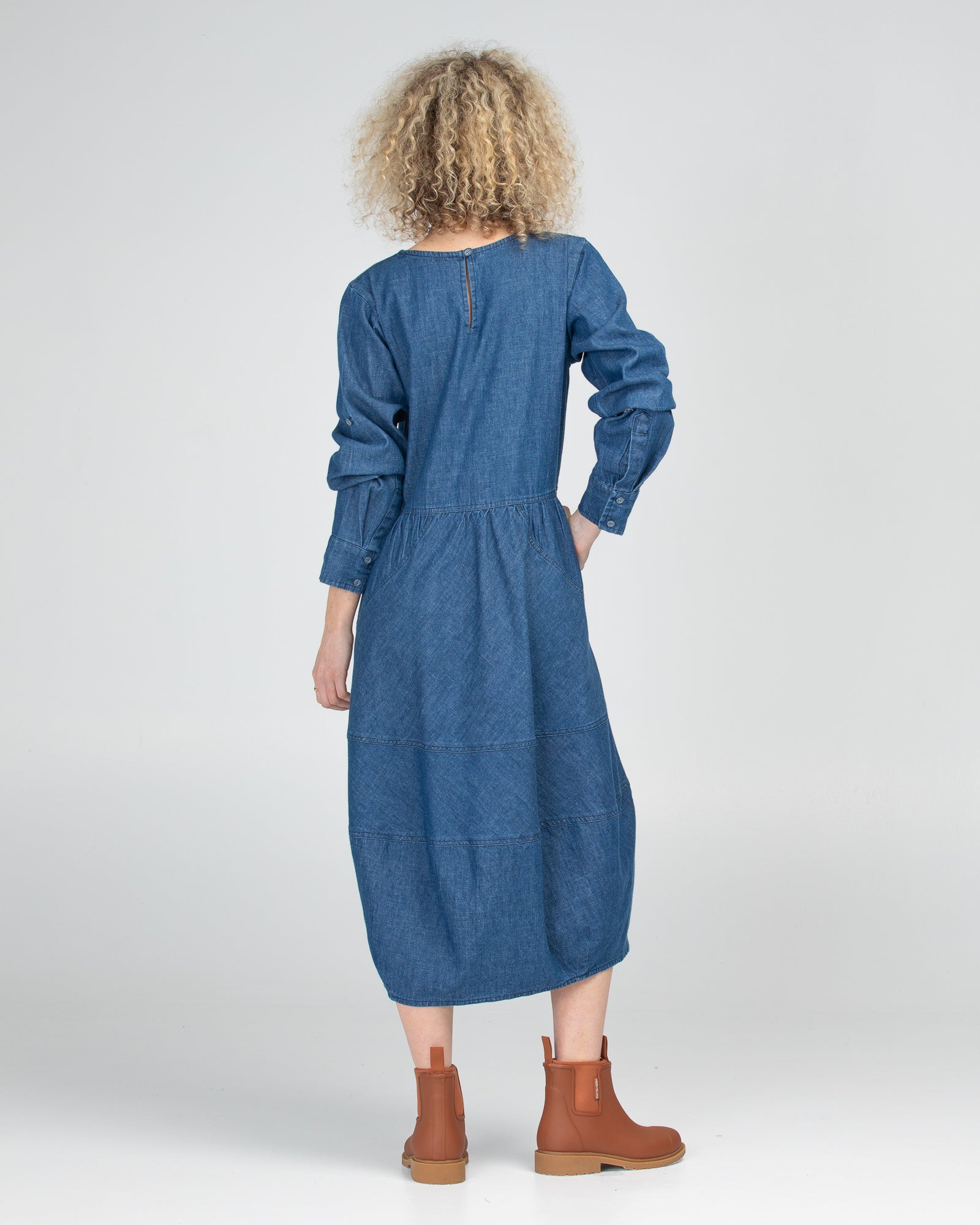 Boom Shankar Guru Dress - Mid Wash Denim