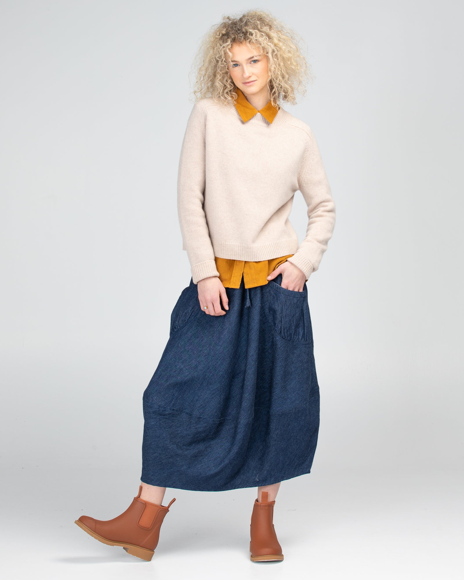 Boom Shankar Guru Skirt - Dark Denim