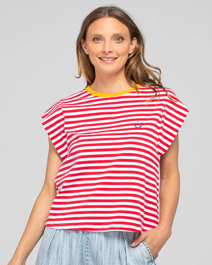Boom Shankar Bellissimmo Tee - Red Stripe