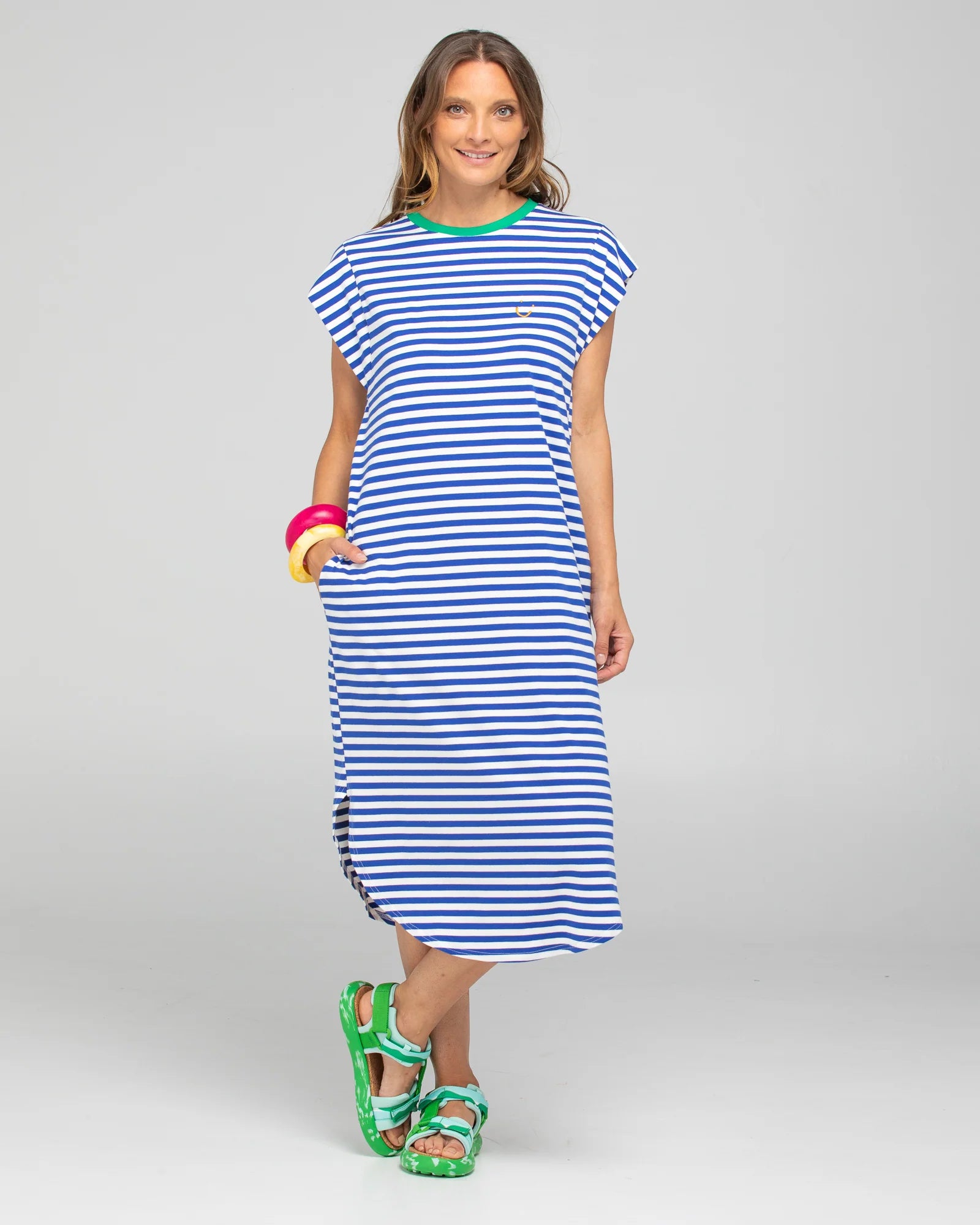 Boom Shankar Bellissimo Dress - Blue Stripe