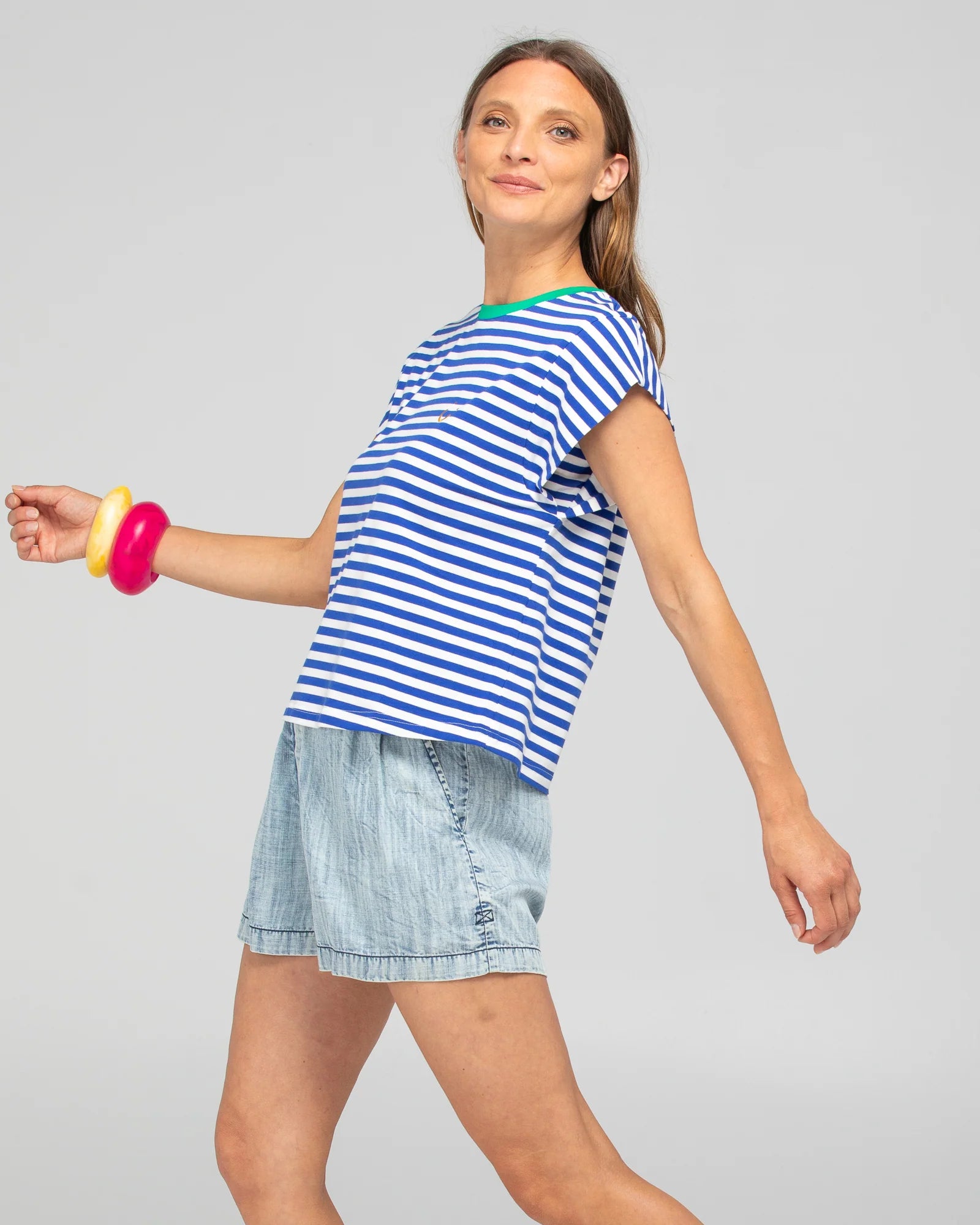 Boom Shankar Bellissimmo Tee - Blue Stripe