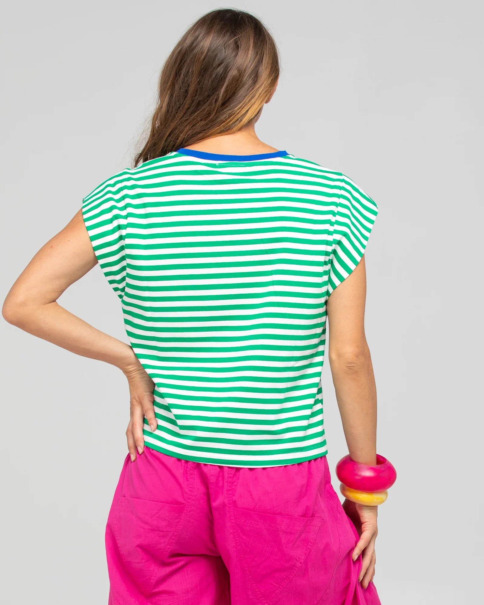 Boom Shankar Bellissimmo Tee - Green Stripe