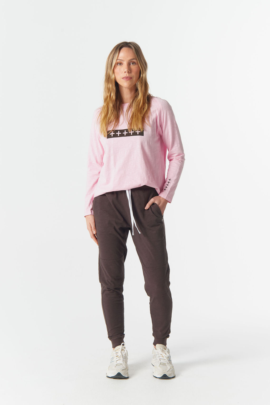 Cloth+Paper+Scissors The Feature Raglan Tee - Pink A Boo/Choc