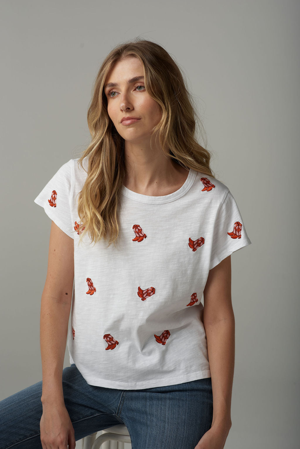 Cloth+Paper+Scissors Embroidered Boots Tee