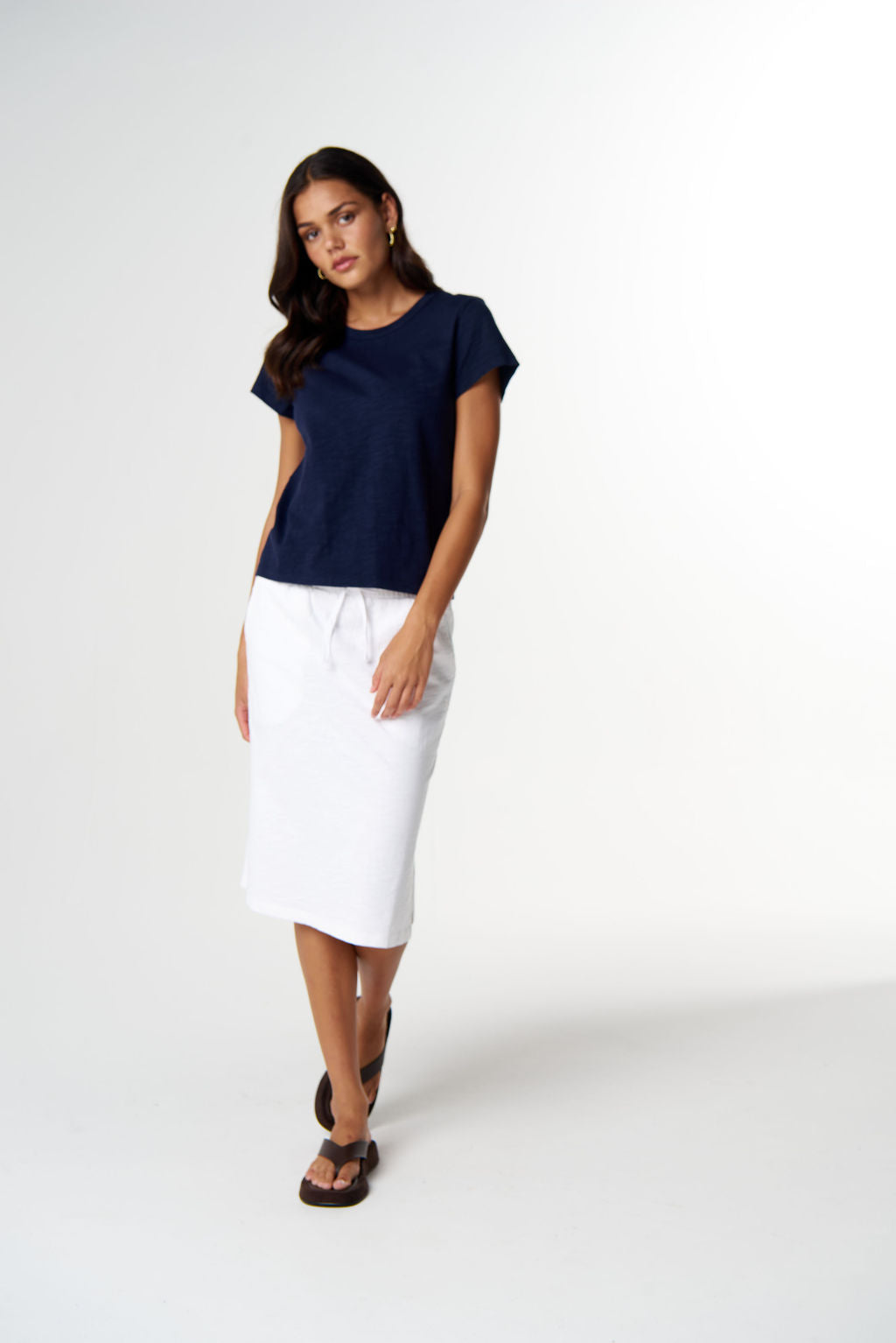 Cloth+Paper+Scissors The Front Split Tee - Parisian Navy
