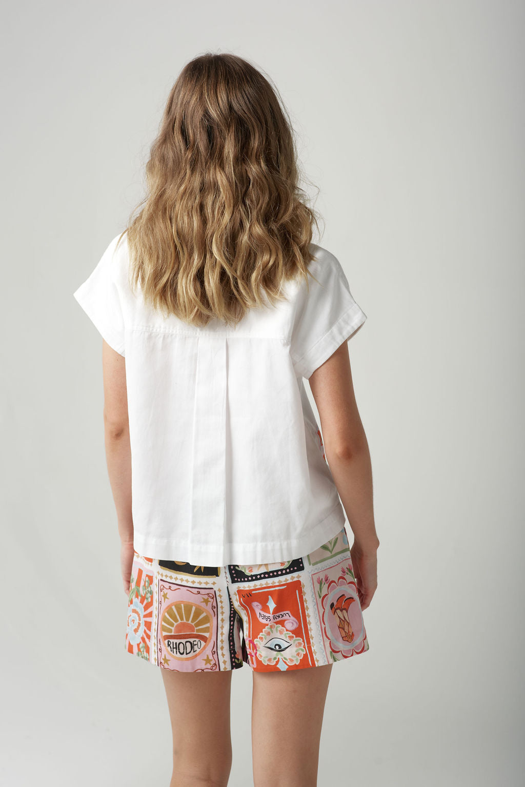 Cloth+Paper+Scissors Rodeo Print Elastic Waist Shorts