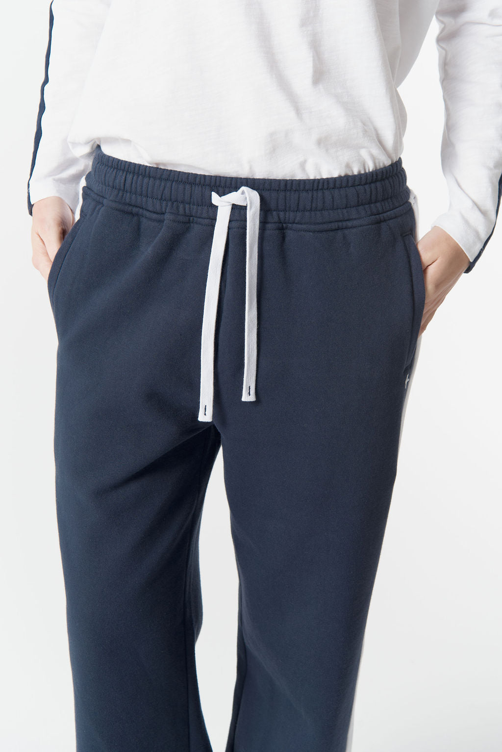 Cloth+Paper+Scissors Track Stripe Trackie - Parisian Navy/White