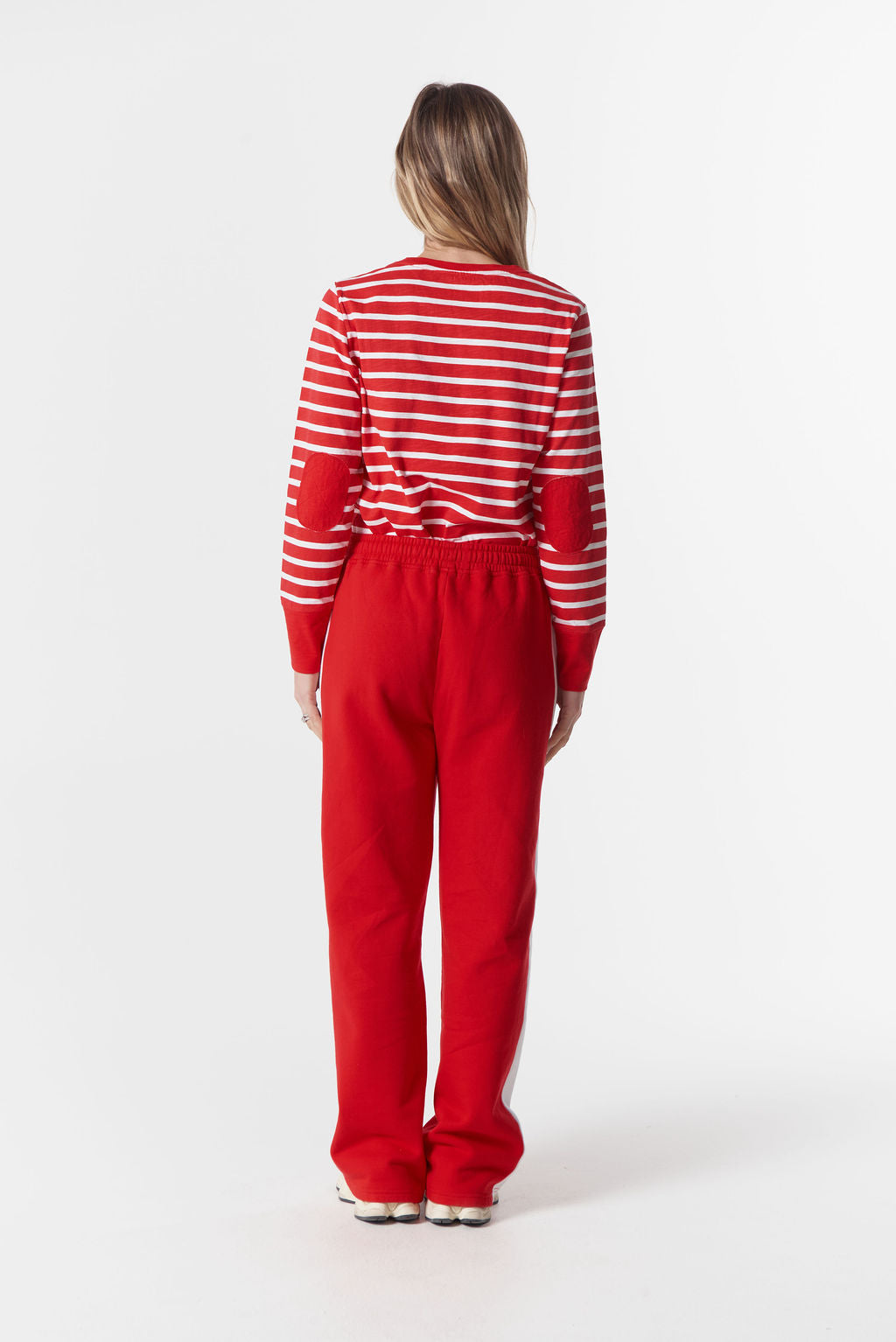 Cloth+Paper+Scissors Track Stripe Trackie - Salsa/White
