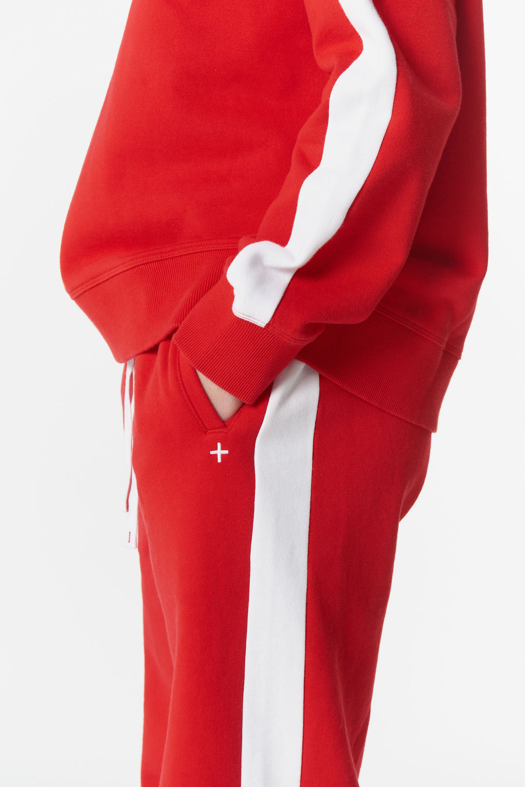 Cloth+Paper+Scissors Track Stripe Trackie - Salsa/White