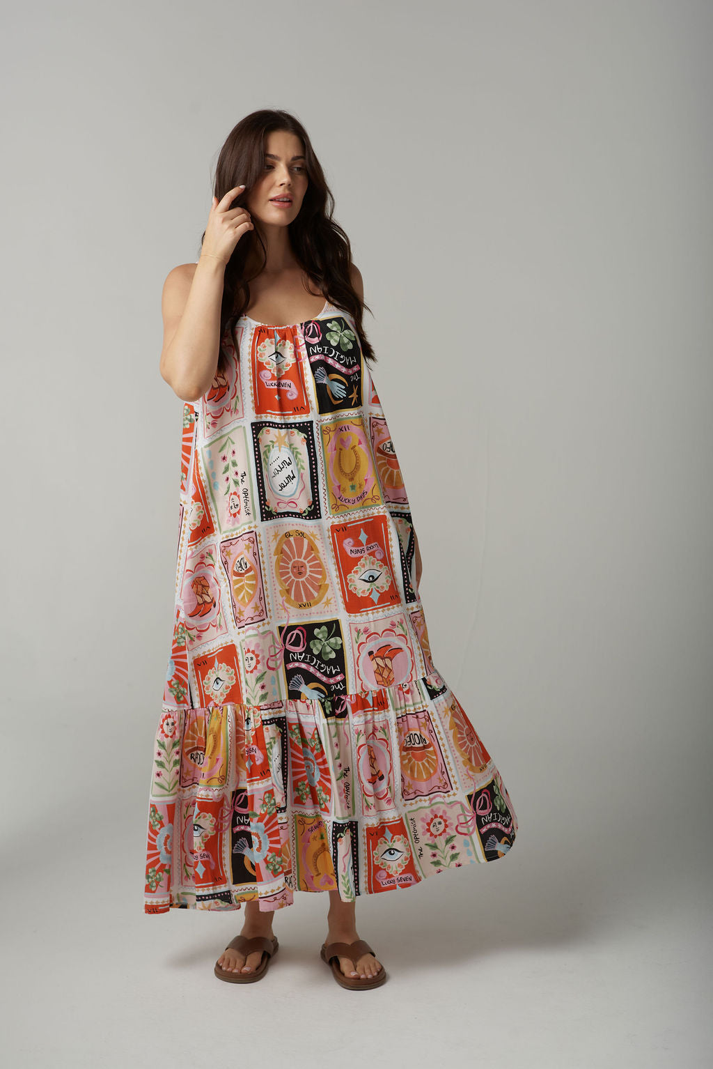 Cloth+Paper+Scissors Rodeo Print Maxi Belted Sundress