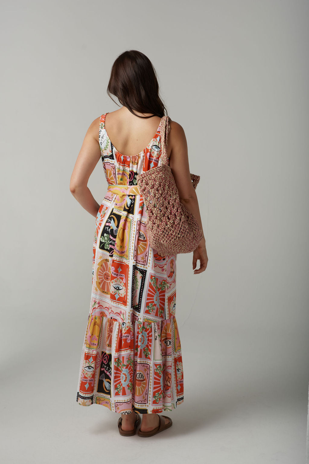 Cloth+Paper+Scissors Rodeo Print Maxi Belted Sundress